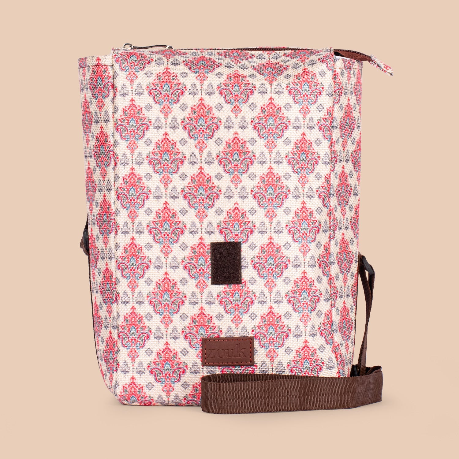 ZIP-Kashmiri Tulips Roll Up Lunch Bag