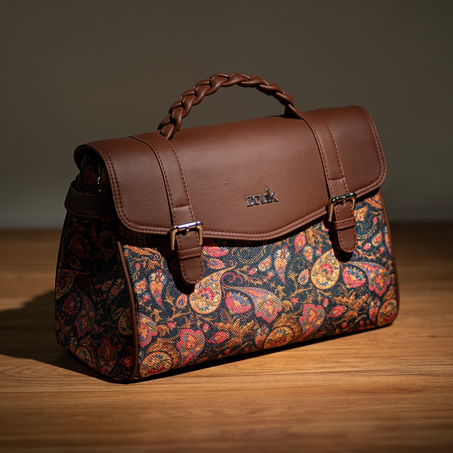 ZIP-Konkona Heritage Satchel Bag - Paisley Print