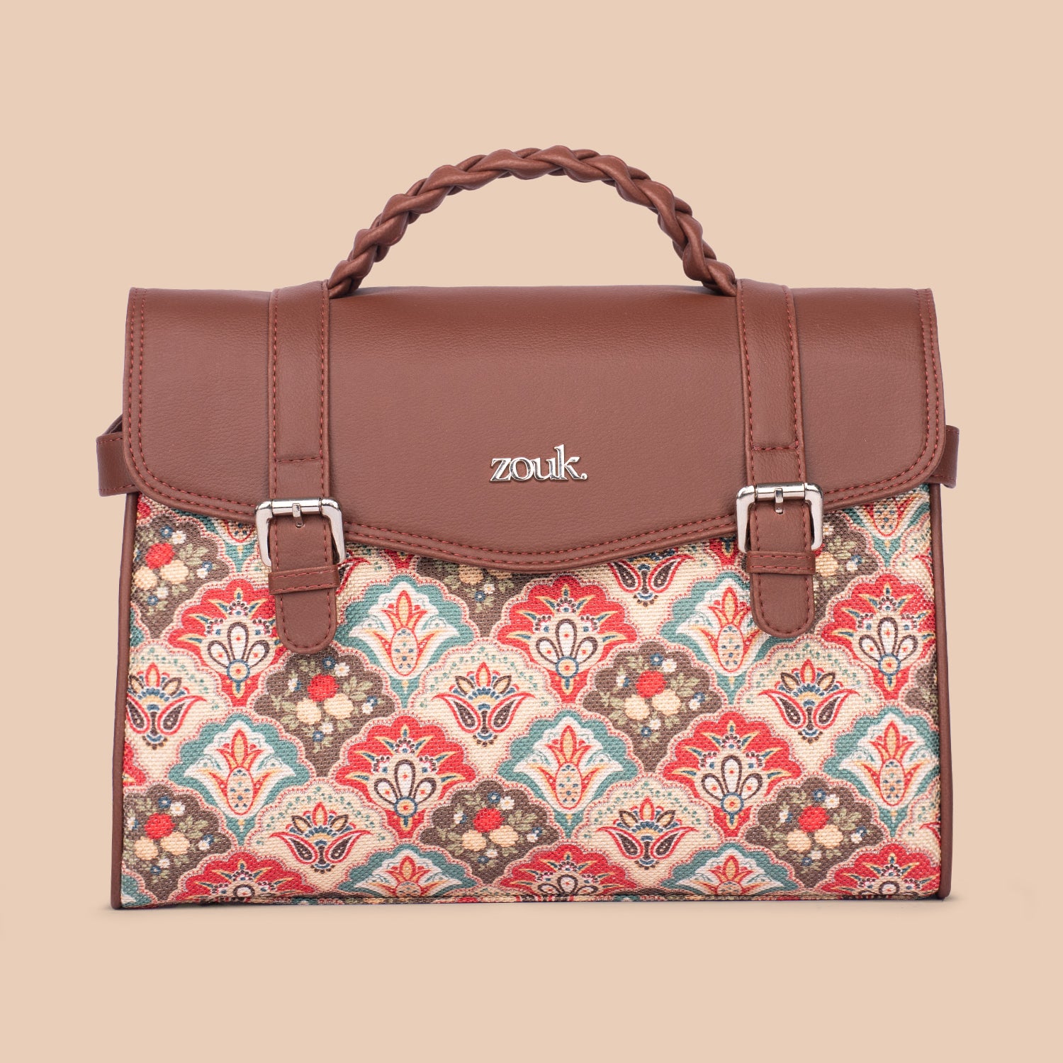 Konkona Heritage Satchel Bag - Mughal Art Multicolor