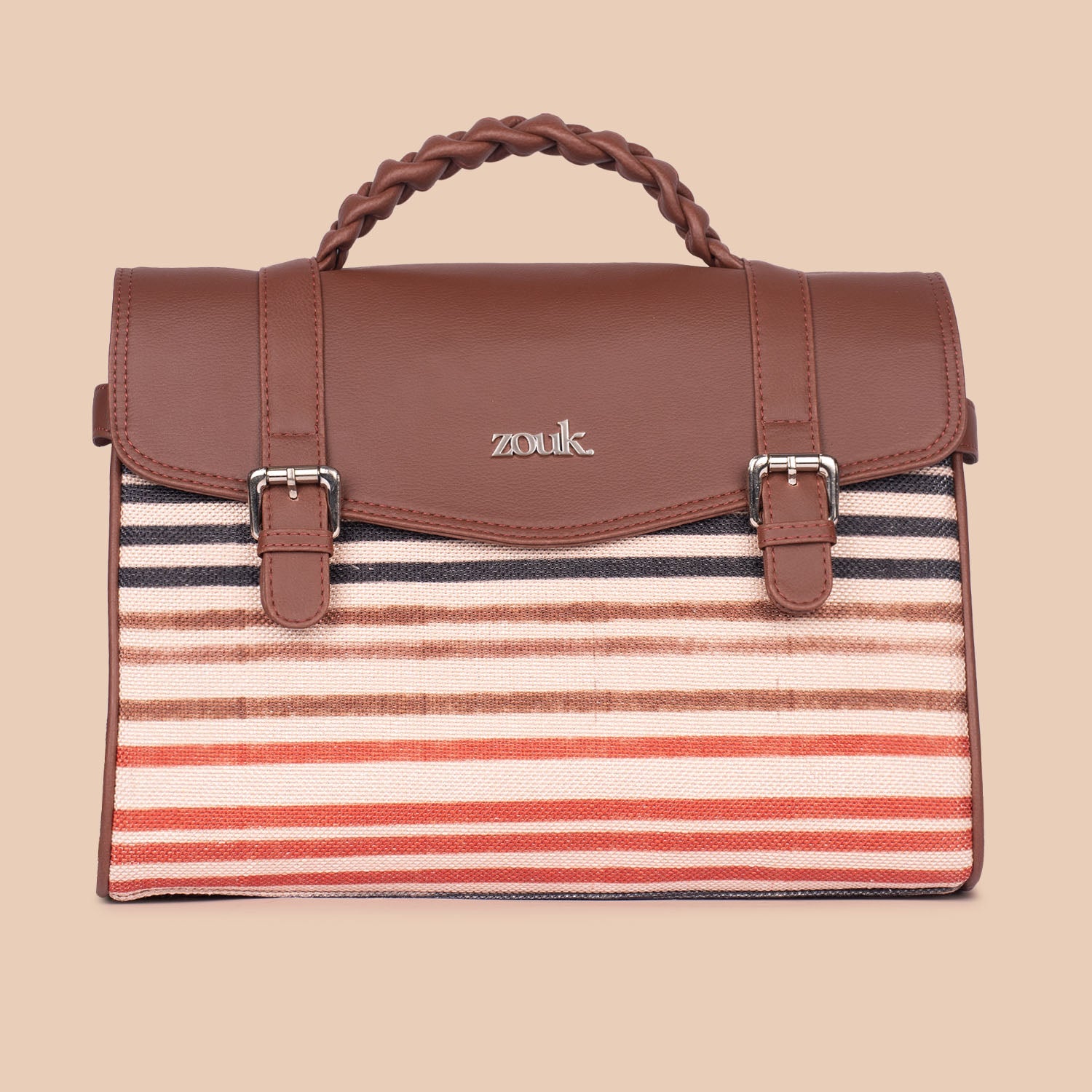 Konkona Heritage Satchel Bag - Qutub Stripes