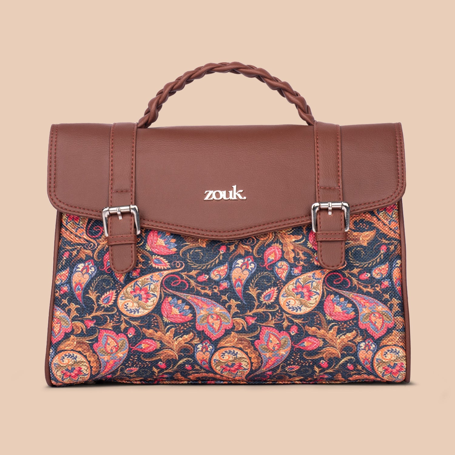 Konkona Heritage Satchel Bag - Paisley Print