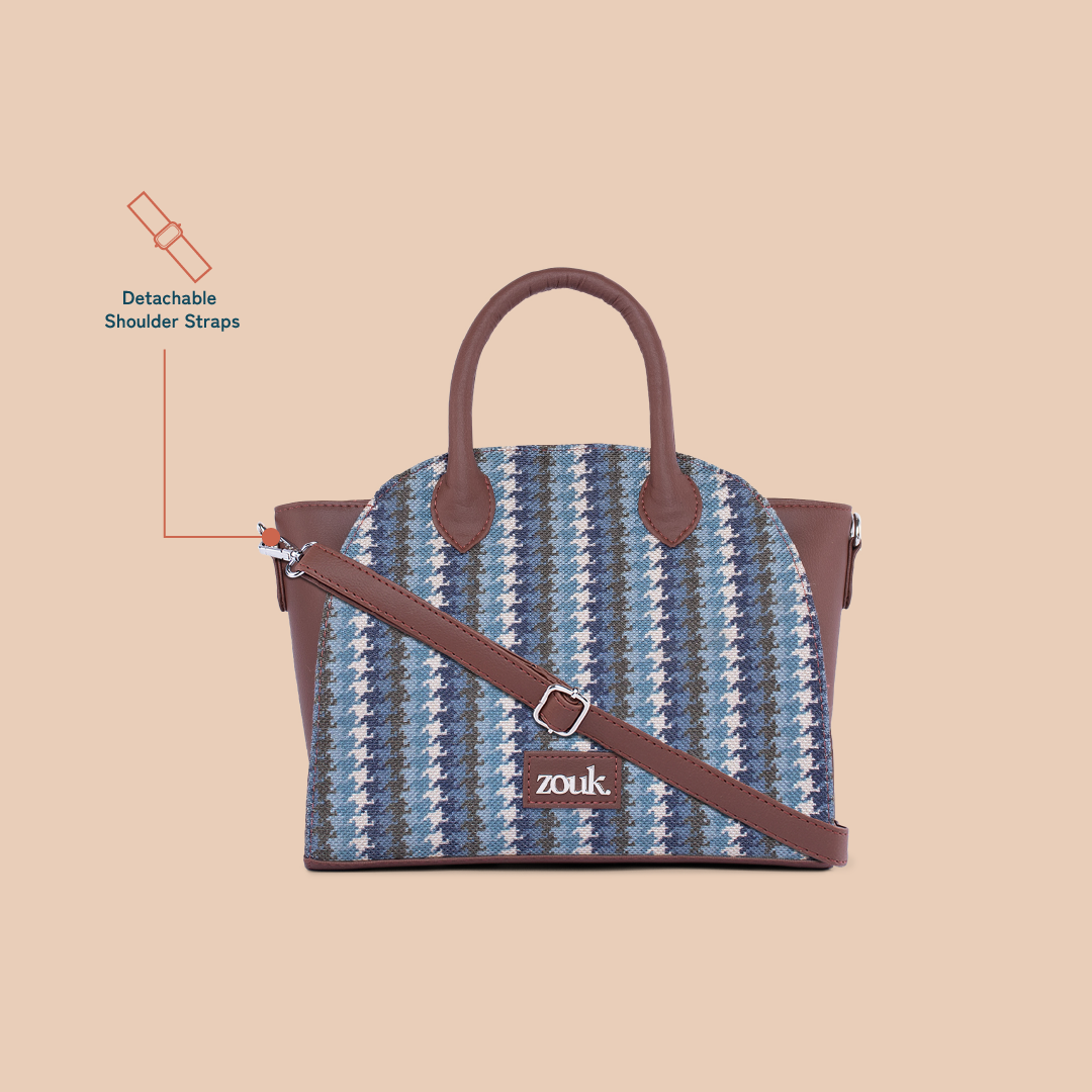 Konkona City Satchel Bag - Bombay Houndstooth