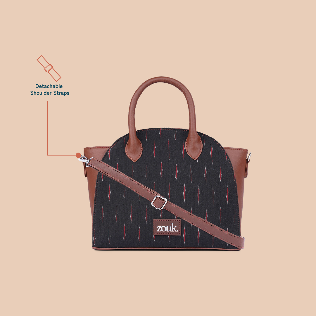 Konkona City Satchel Bag - Ikat GreRed