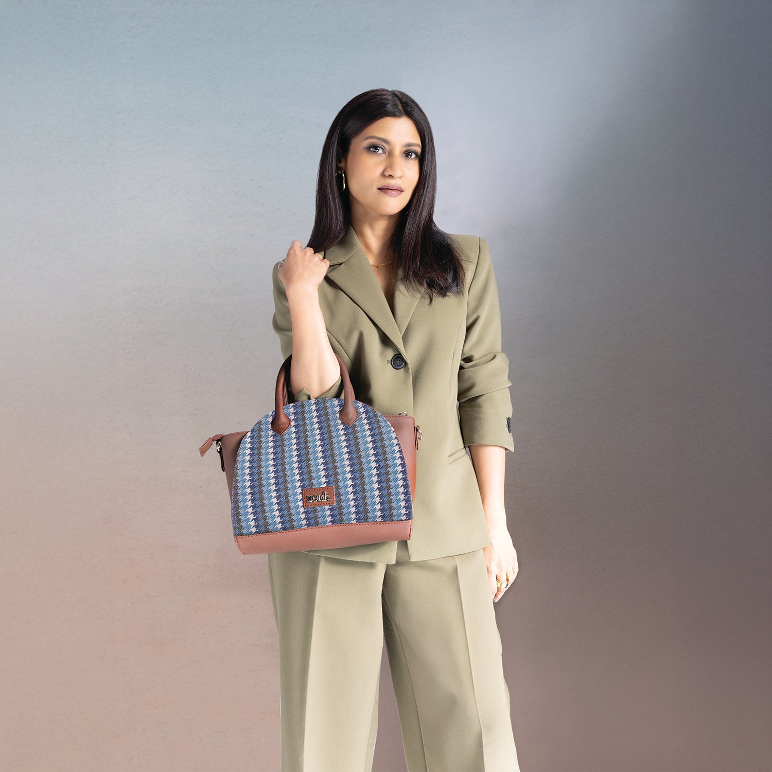Konkona City Satchel Bag - Bombay Houndstooth