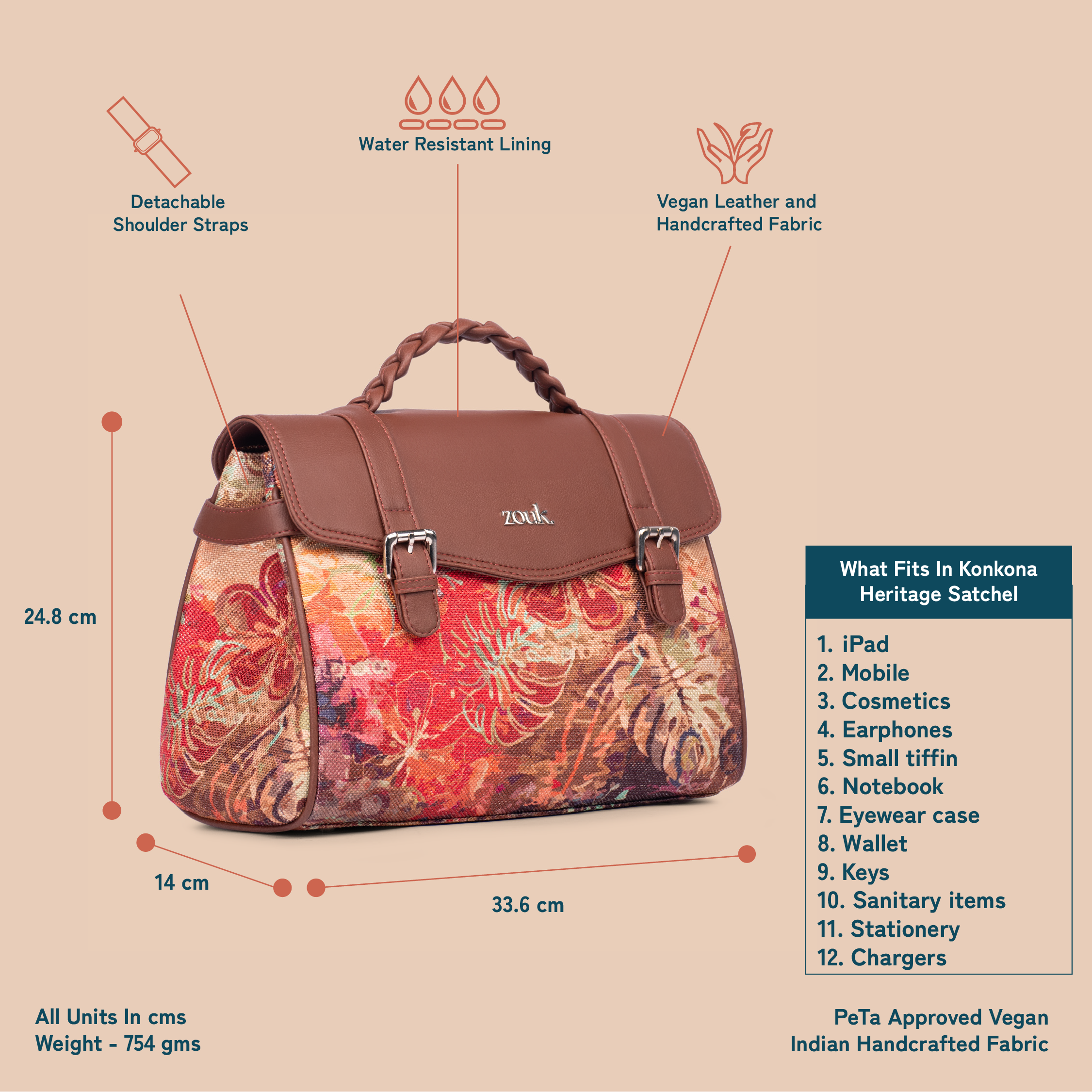 Konkona Heritage Satchel Bag - FloLov