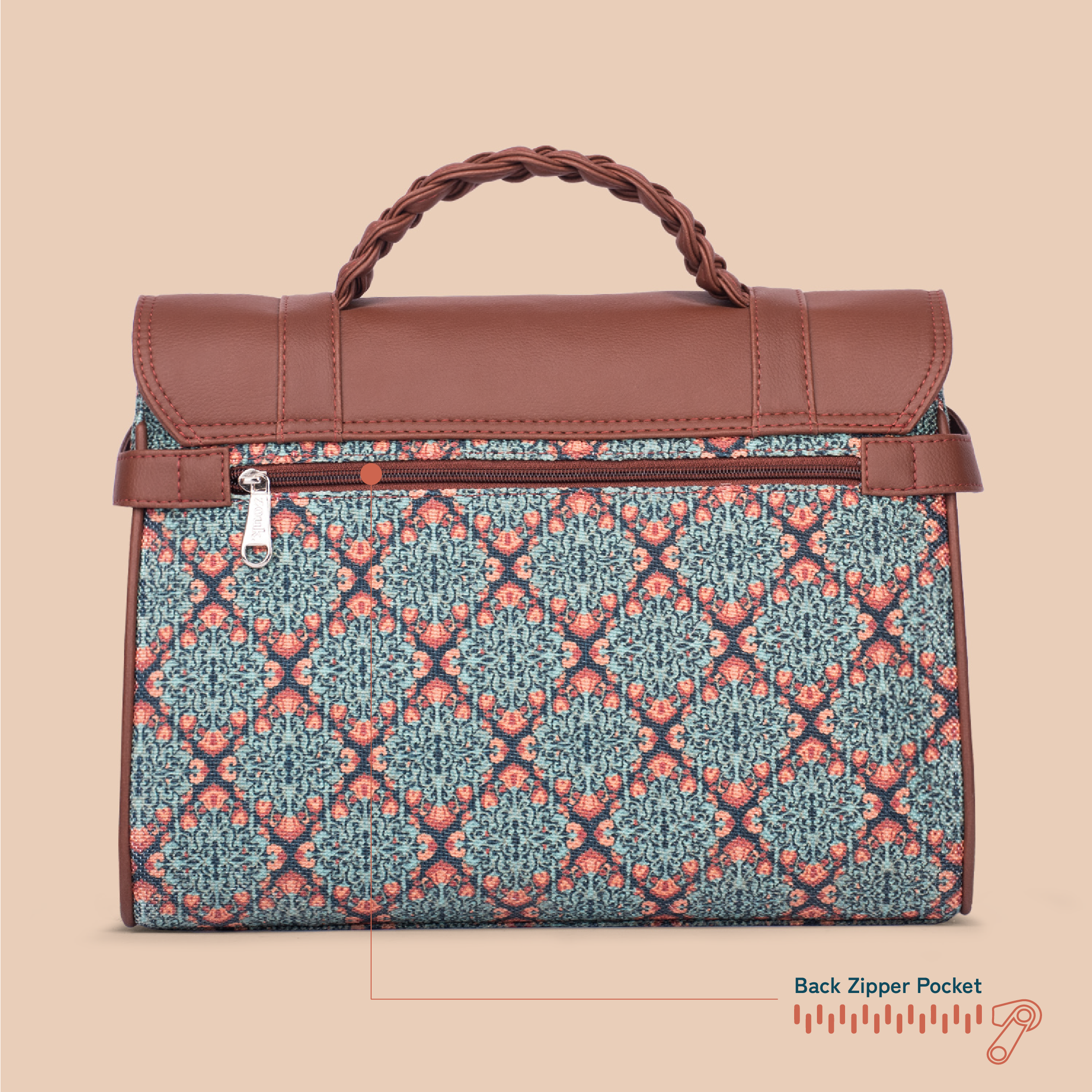 ZIP-Konkona Heritage Satchel Bag - Kolkata Nouveau