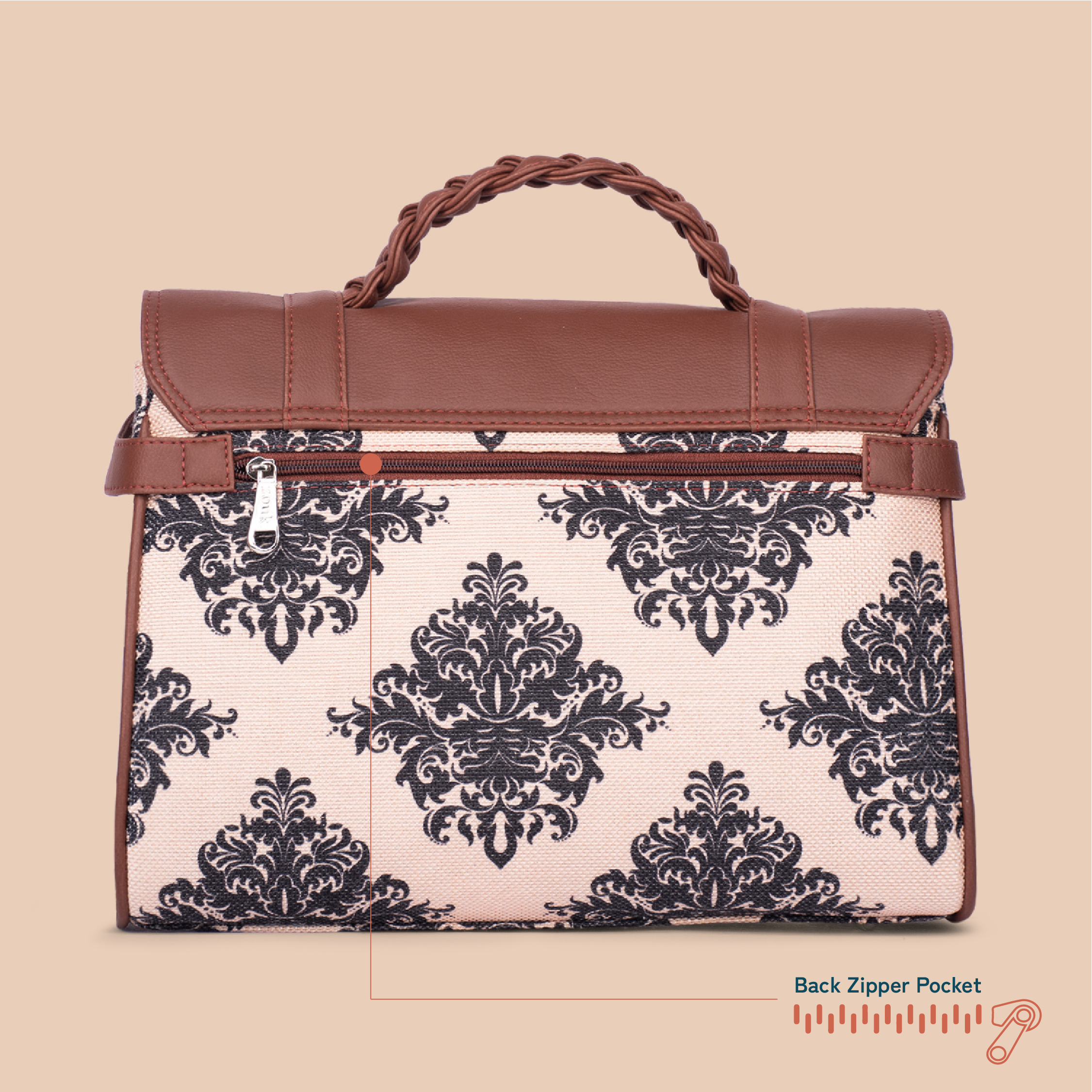 Konkona Heritage Satchel Bag - Mughal Motif