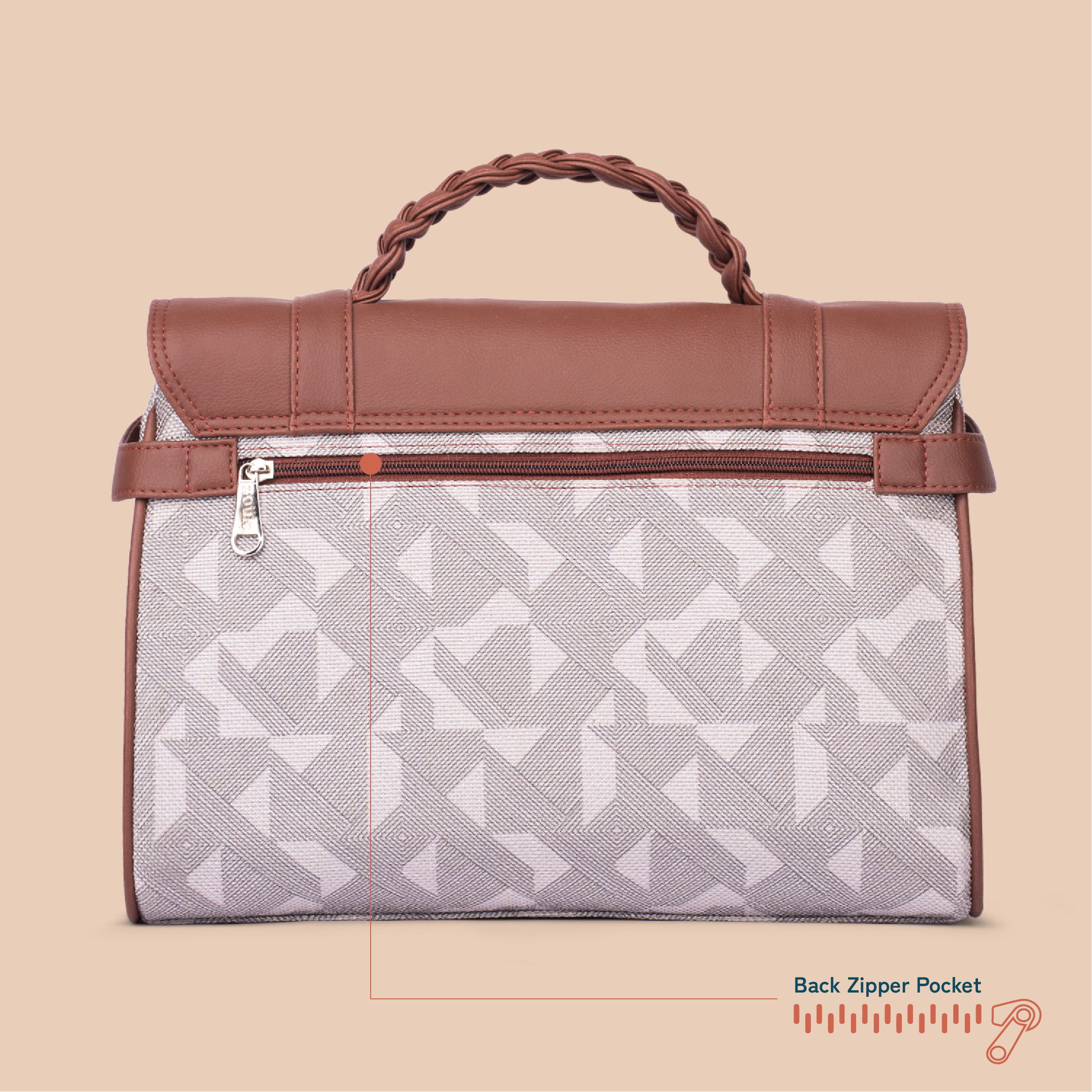 ZIP-Konkona Heritage Satchel Bag - Aravalli Abstract