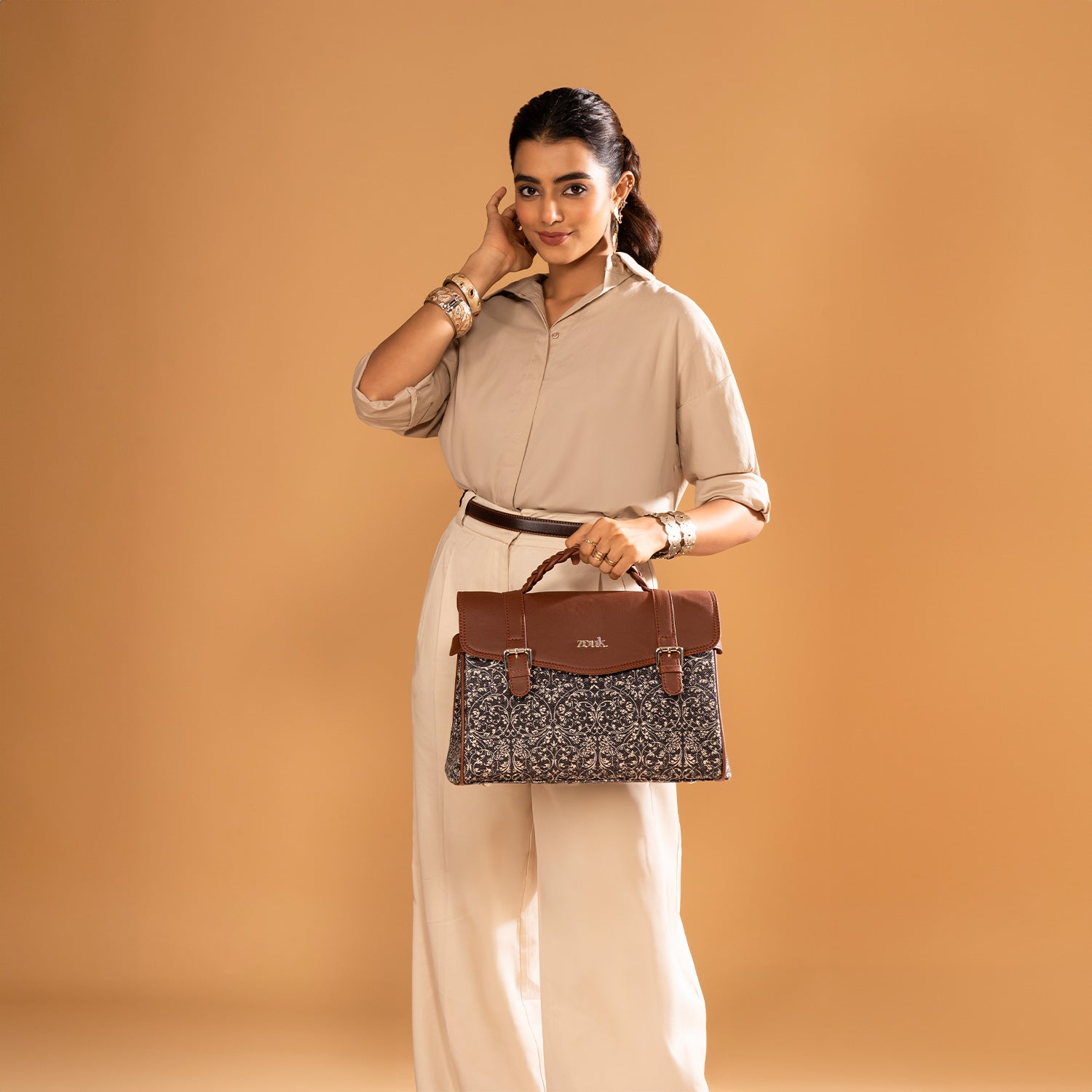 Konkona Heritage Satchel Bag - Lattice Lace