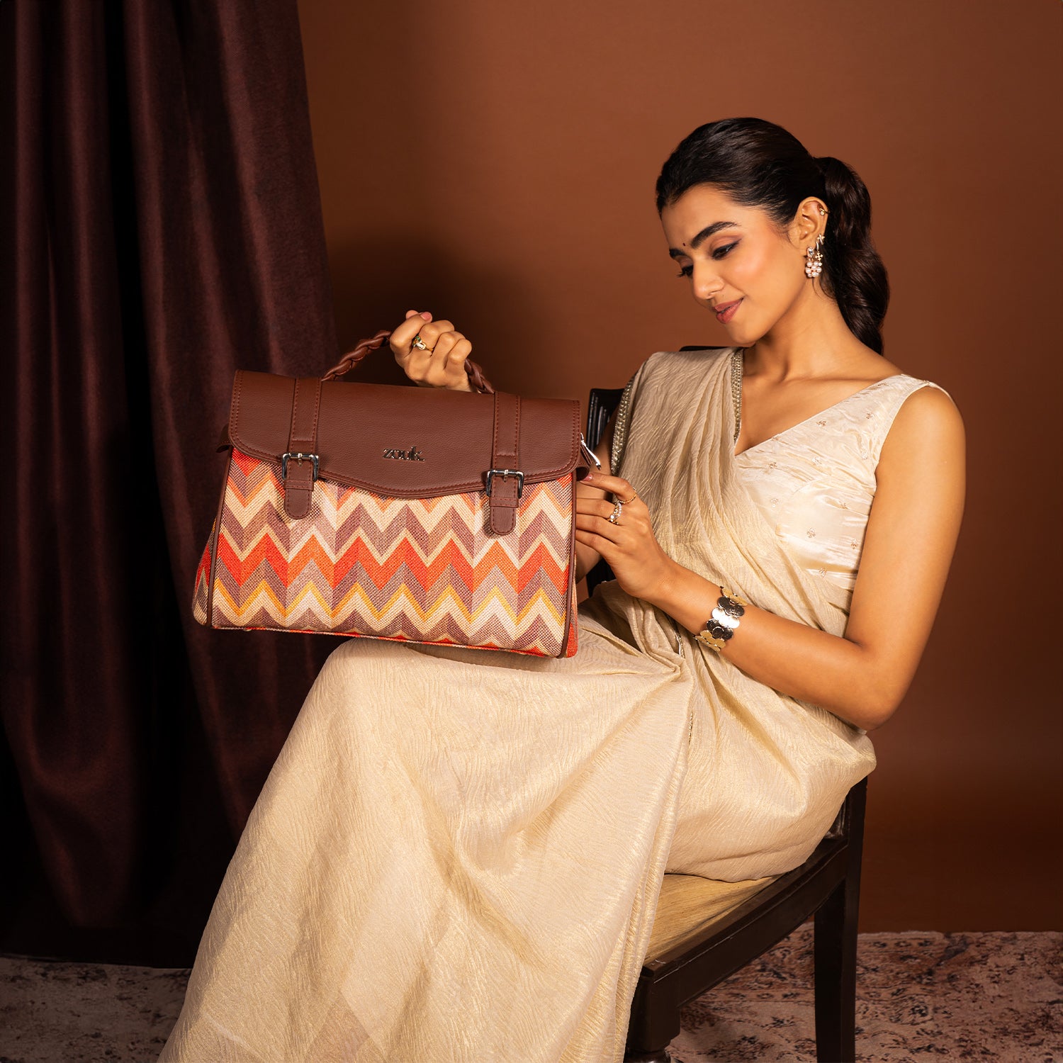 Konkona Heritage Satchel Bag - Tidal Wave