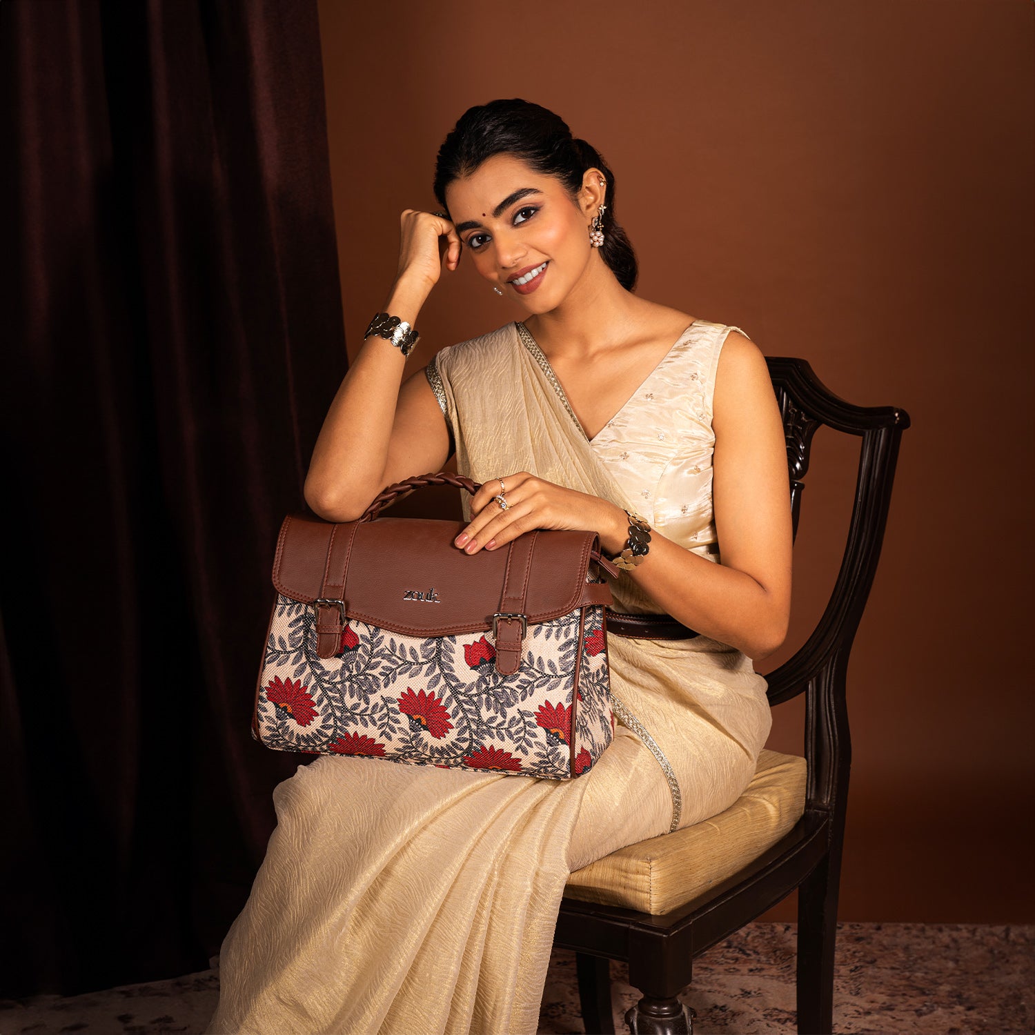 Konkona Heritage Satchel Bag - Nawabi Couture