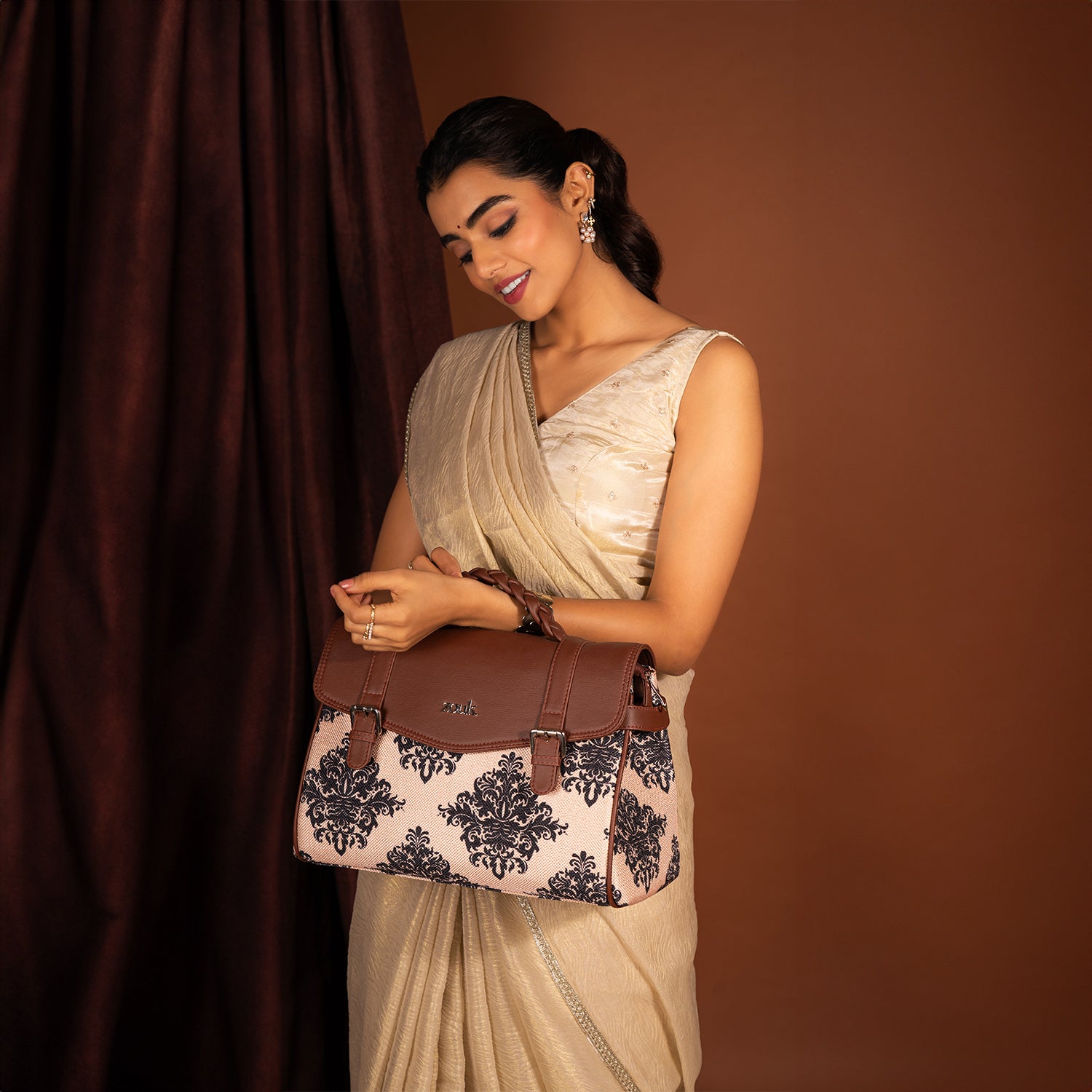 Konkona Heritage Satchel Bag - Mughal Motif