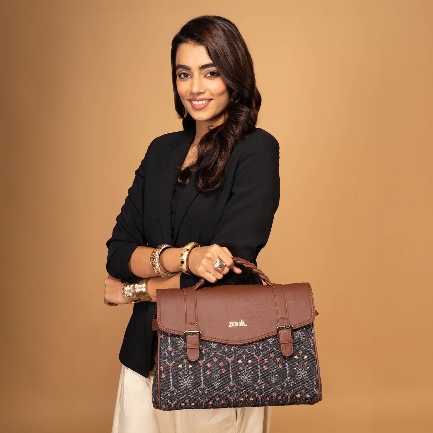 Konkona Heritage Satchel Bag - Taj Guldasta