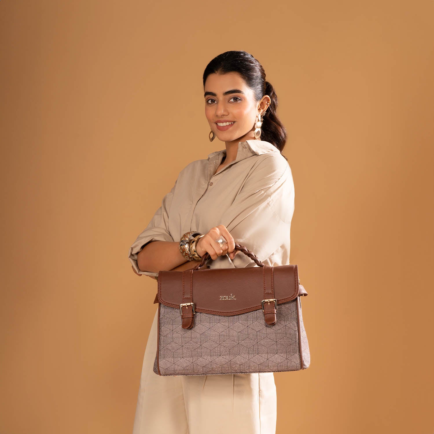 Konkona Heritage Satchel Bag - Travancore Texture