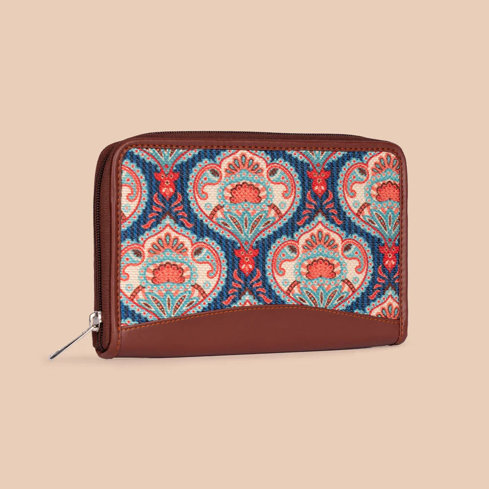 Kovil Blue Sling Bag and Chain Wallet (CFC) Combo