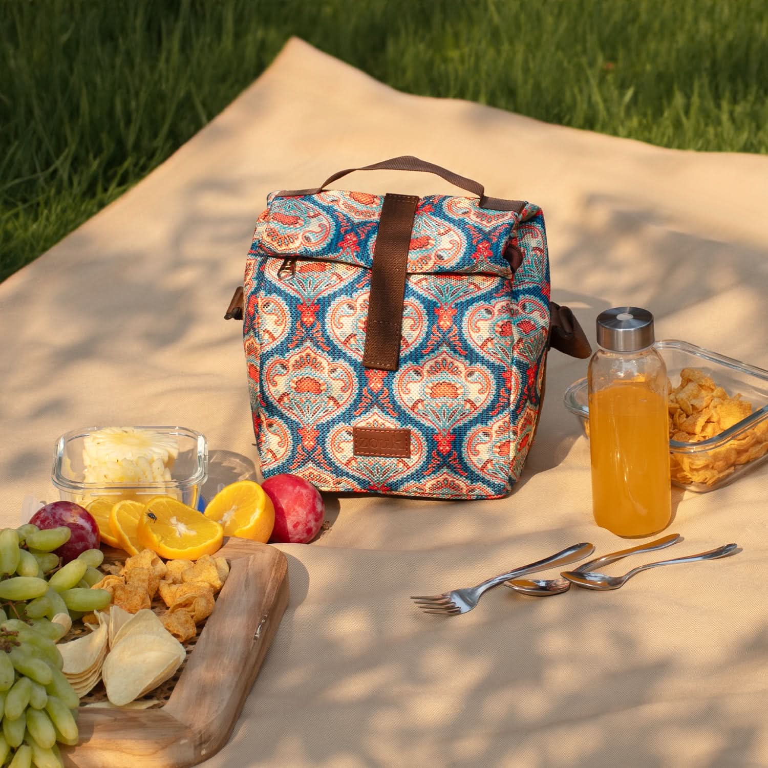 Kovil Blue Roll Up Lunch Bag