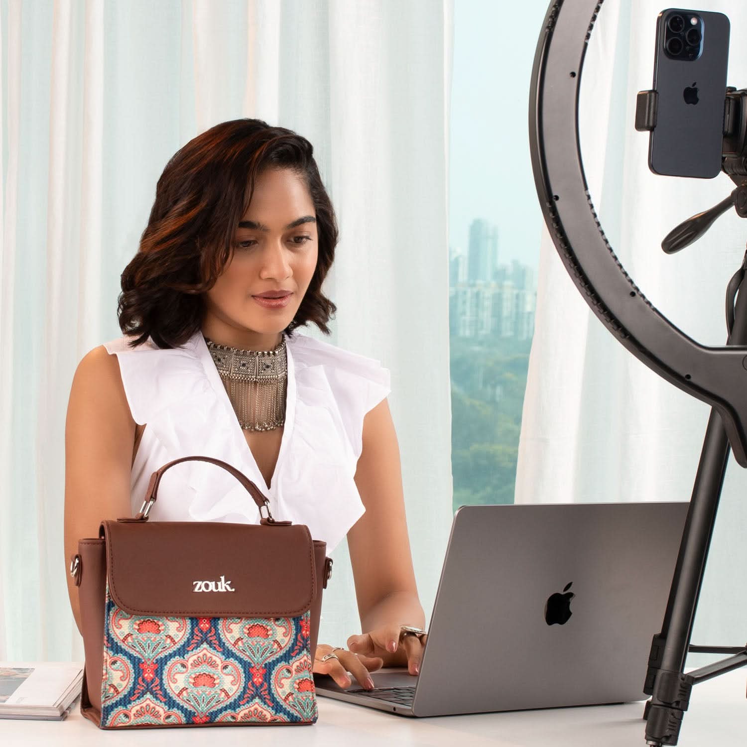 Kovil Blue Statement Sling Bag