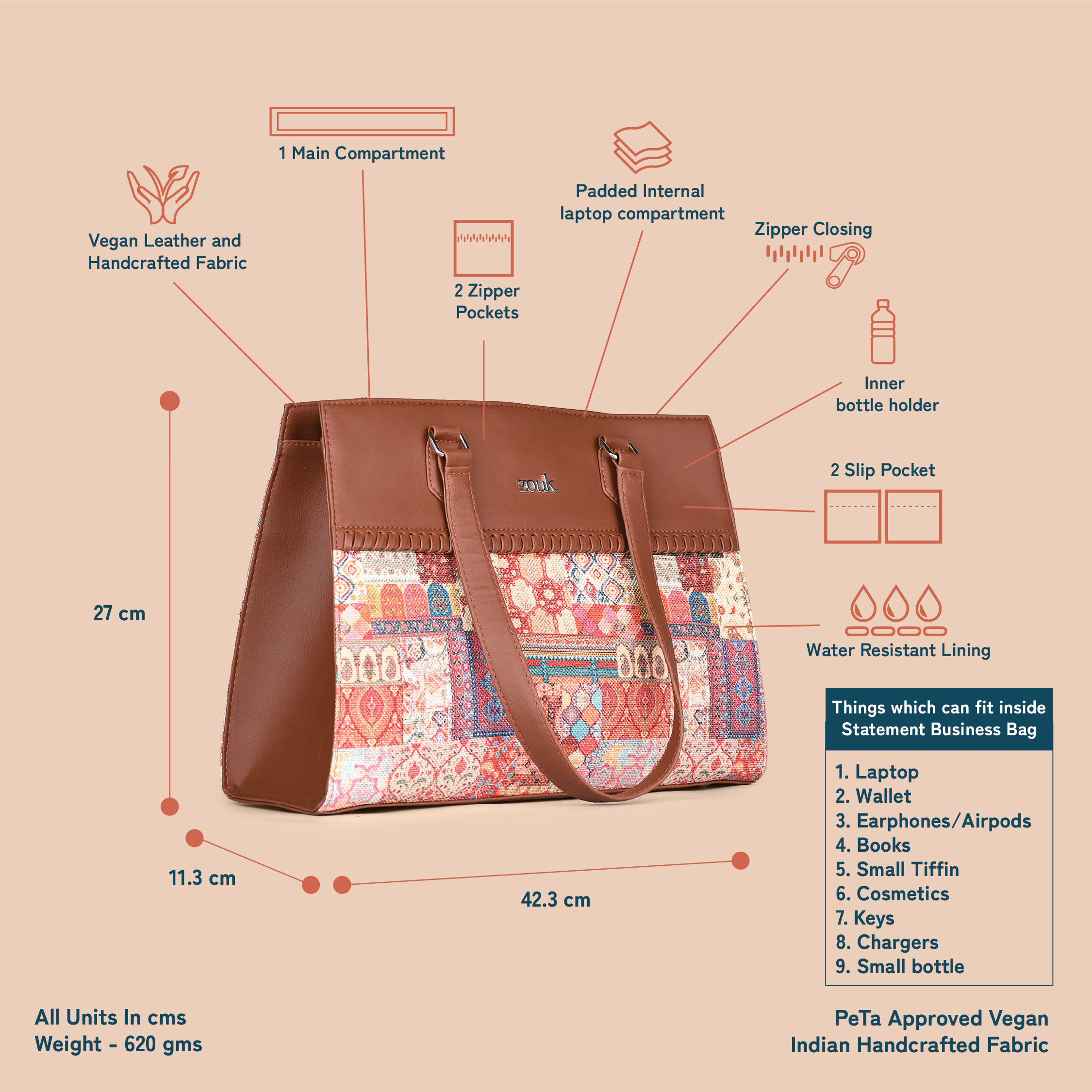 ZIP-Kutch Gamthi Statement Business Bag