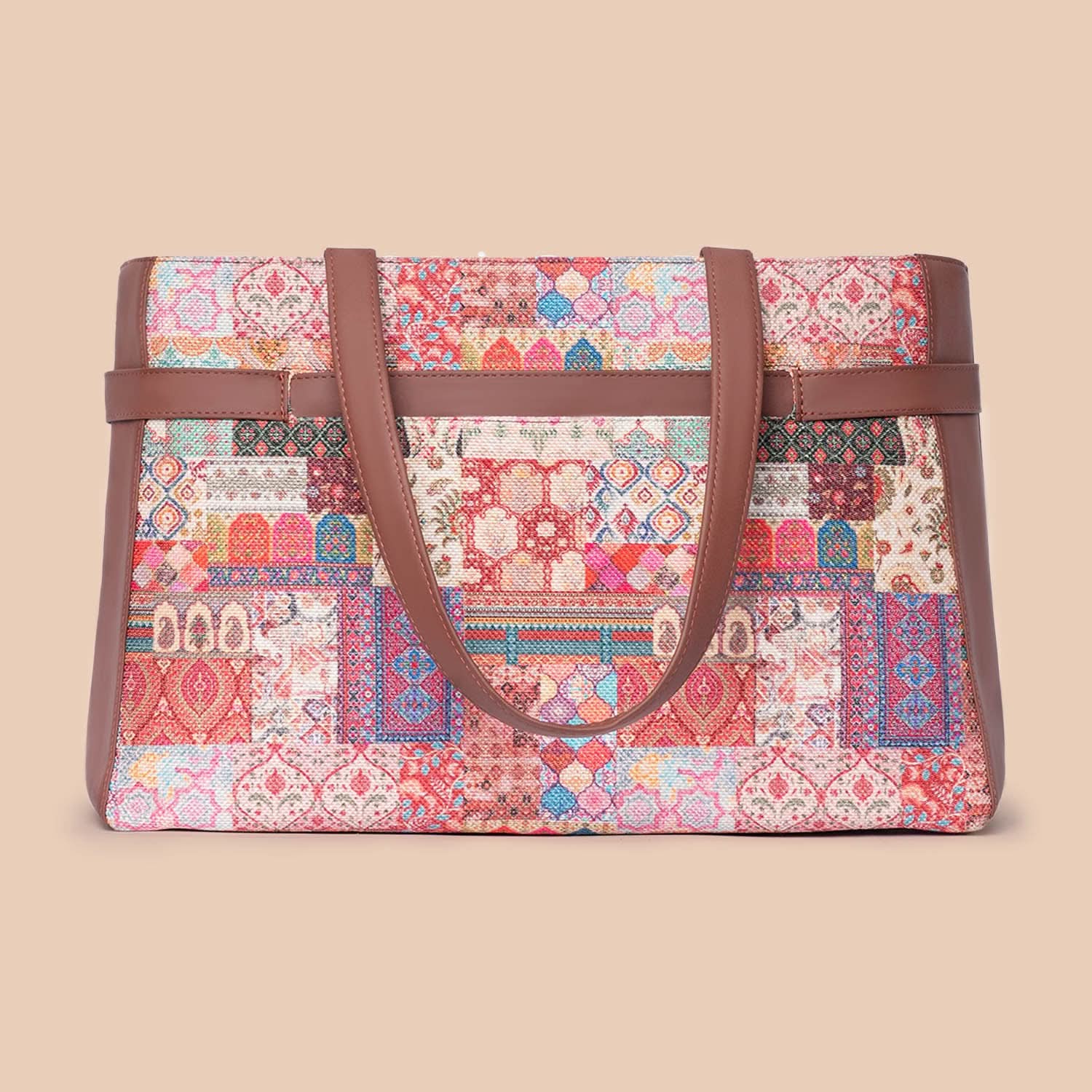 Kutch Gamthi & Mughal Art Multicolor - Statement Office Bag & U-Shaped Sling Bag Combo