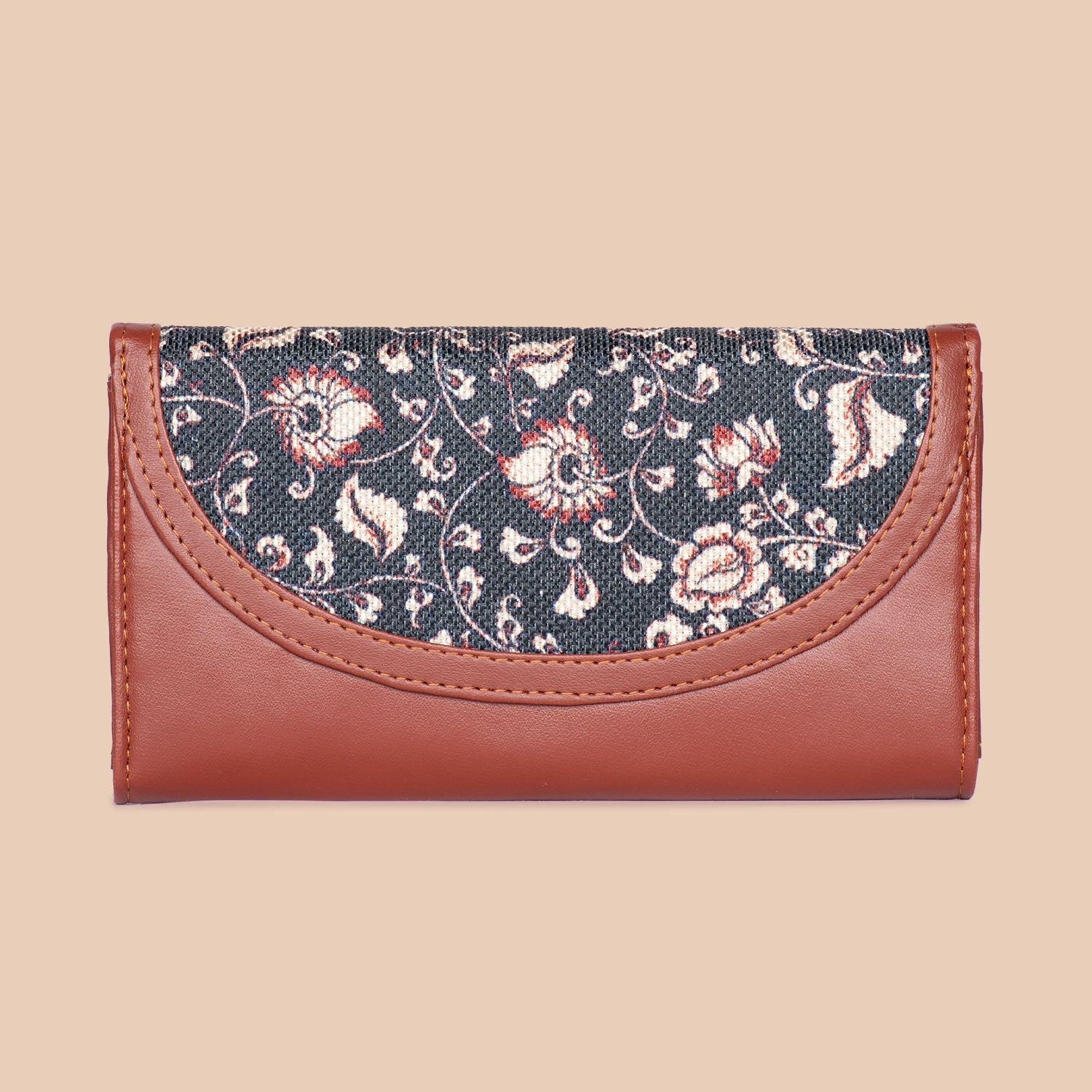 ZIP-Chittoor Blue Kalamkari Kyra Flap Wallet