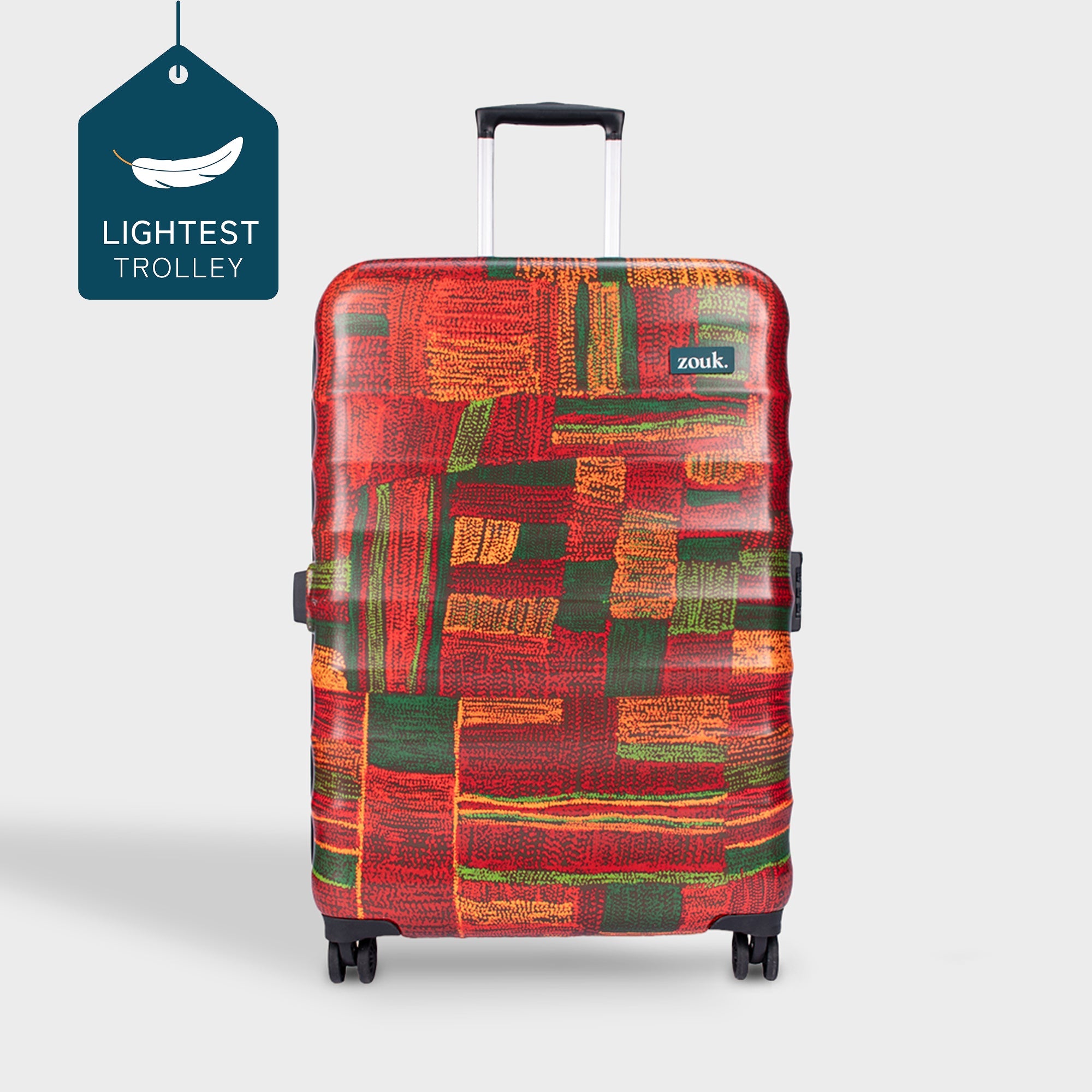 ZIP-Indus Lattice Red Amorah Trolley Bag