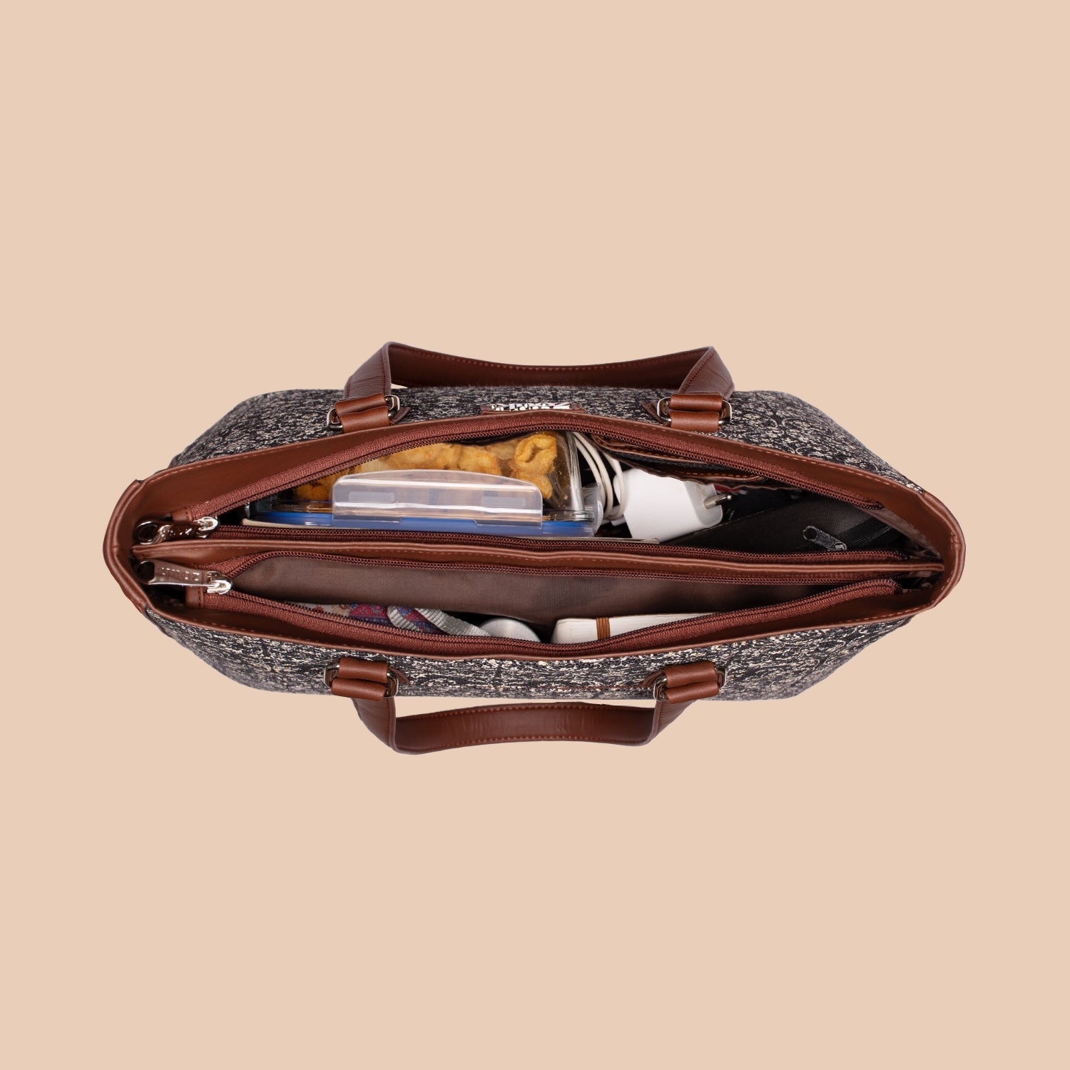 ZIP-Lattice Lace Getaway Handbag