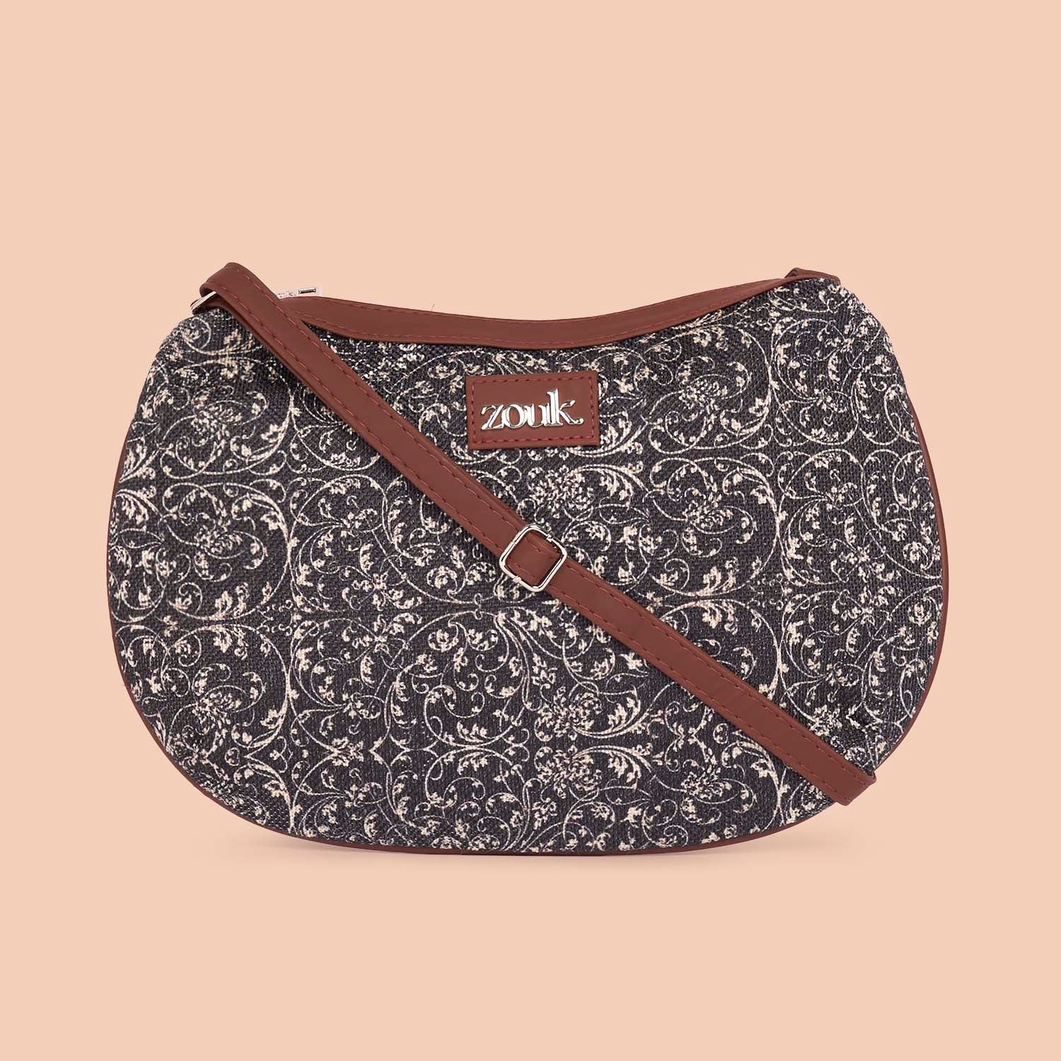 Lattice Lace Structured Shoulder Bag