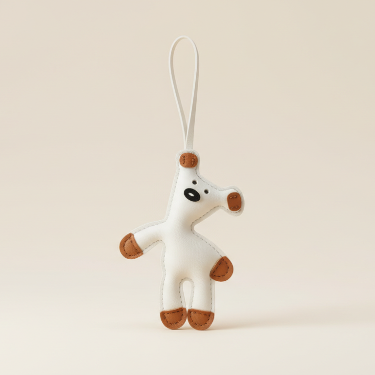 Teddy Bag Charm - White