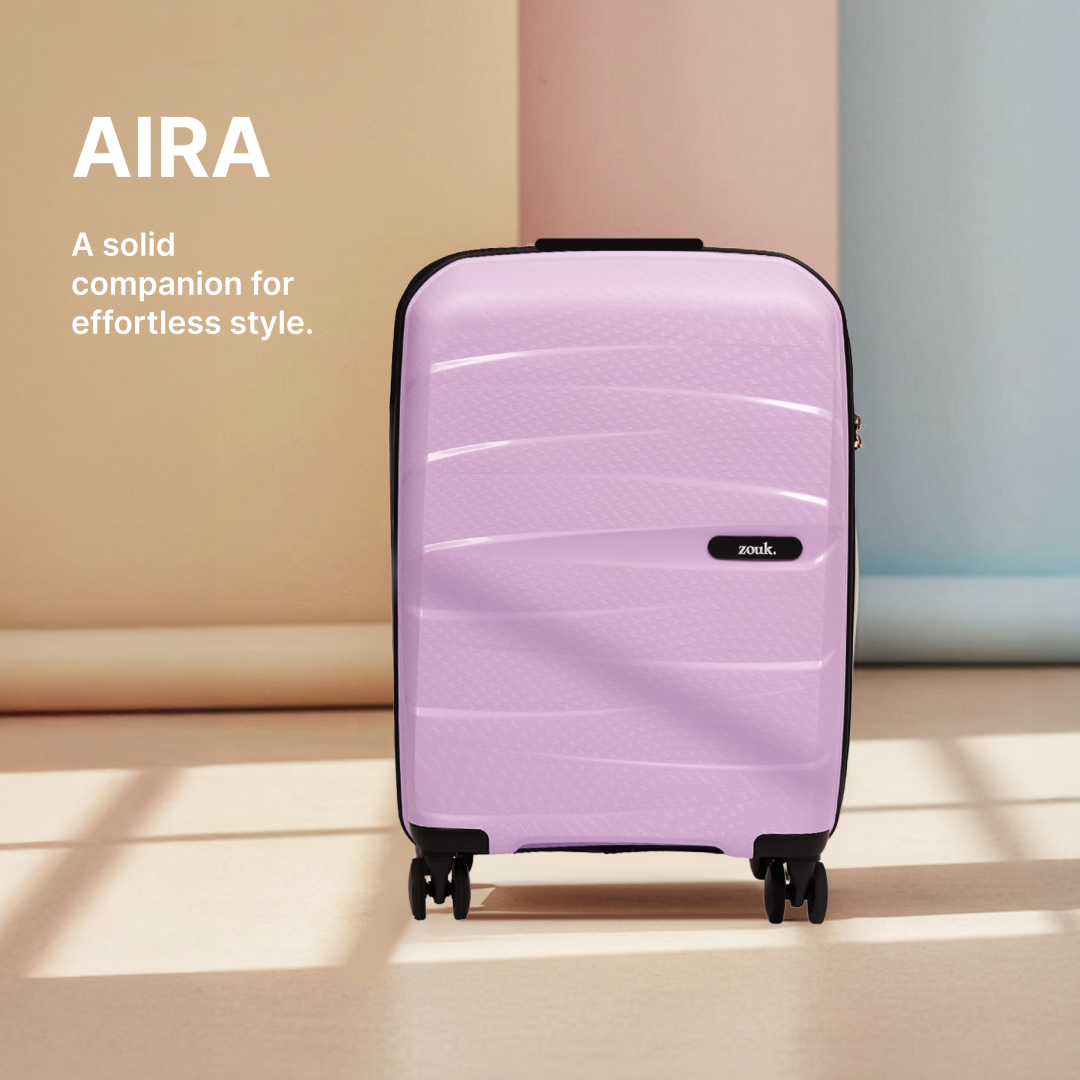 Lilac Aira Trolley Bag Combo (Cabin & Large)