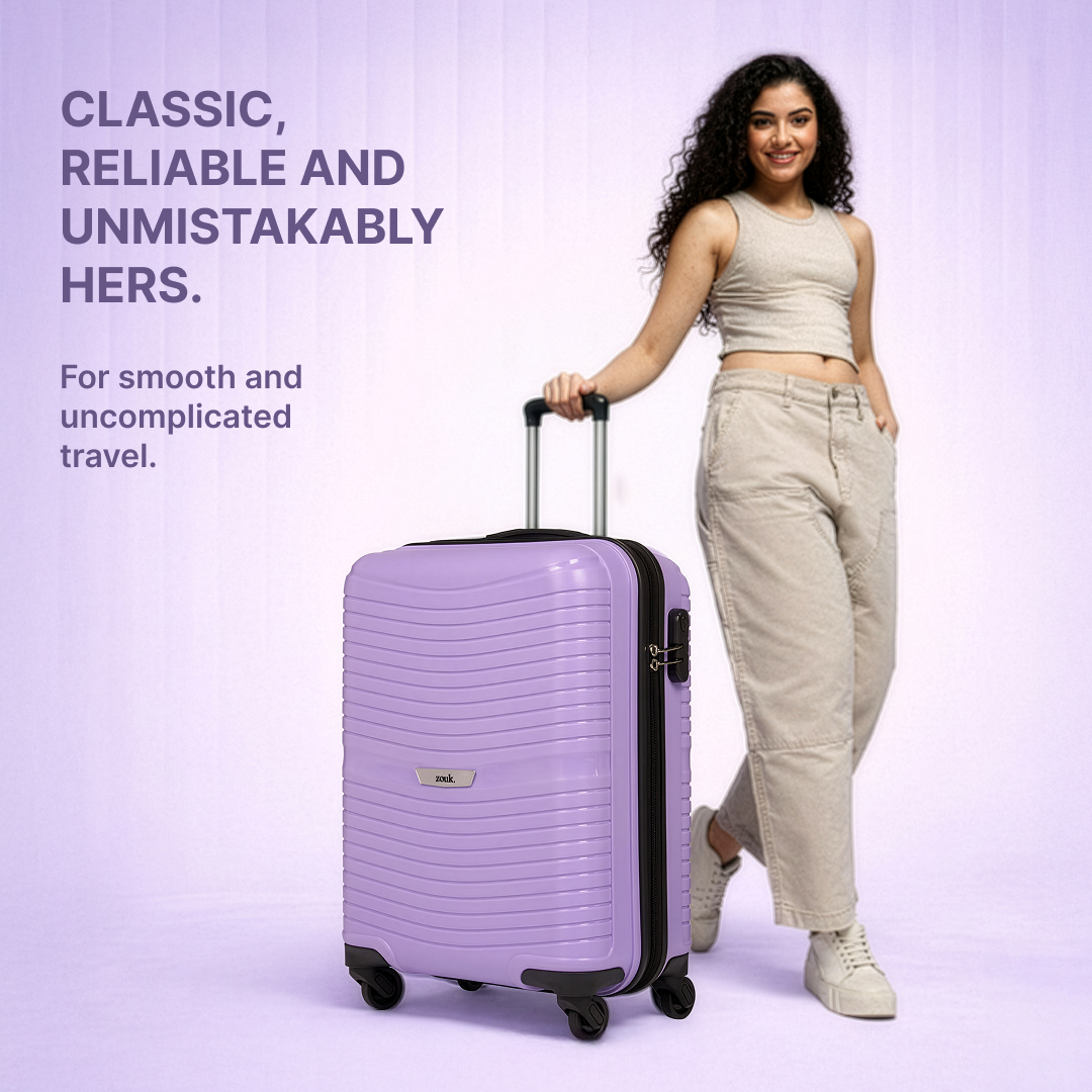 Lilac Zoya Trolley Bag Combo (Cabin & Medium)
