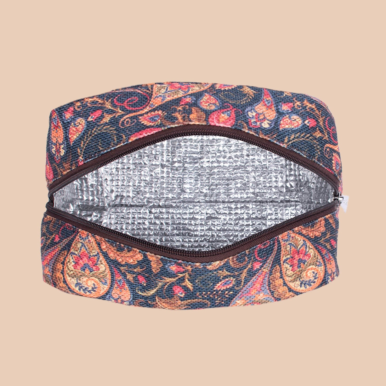 ZIP-Paisley Print Lunch Bag