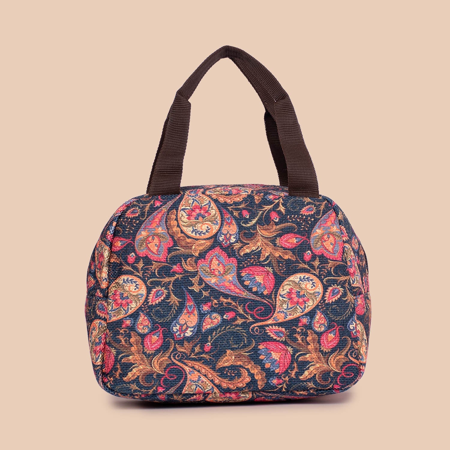 ZIP-Paisley Print Lunch Bag