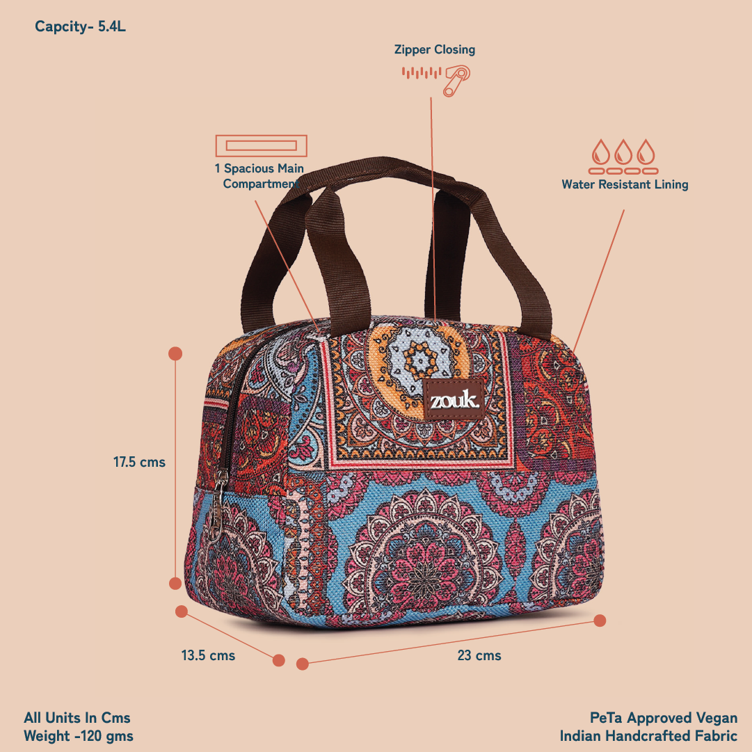 Multicolor Mandala Print Lunch Bag