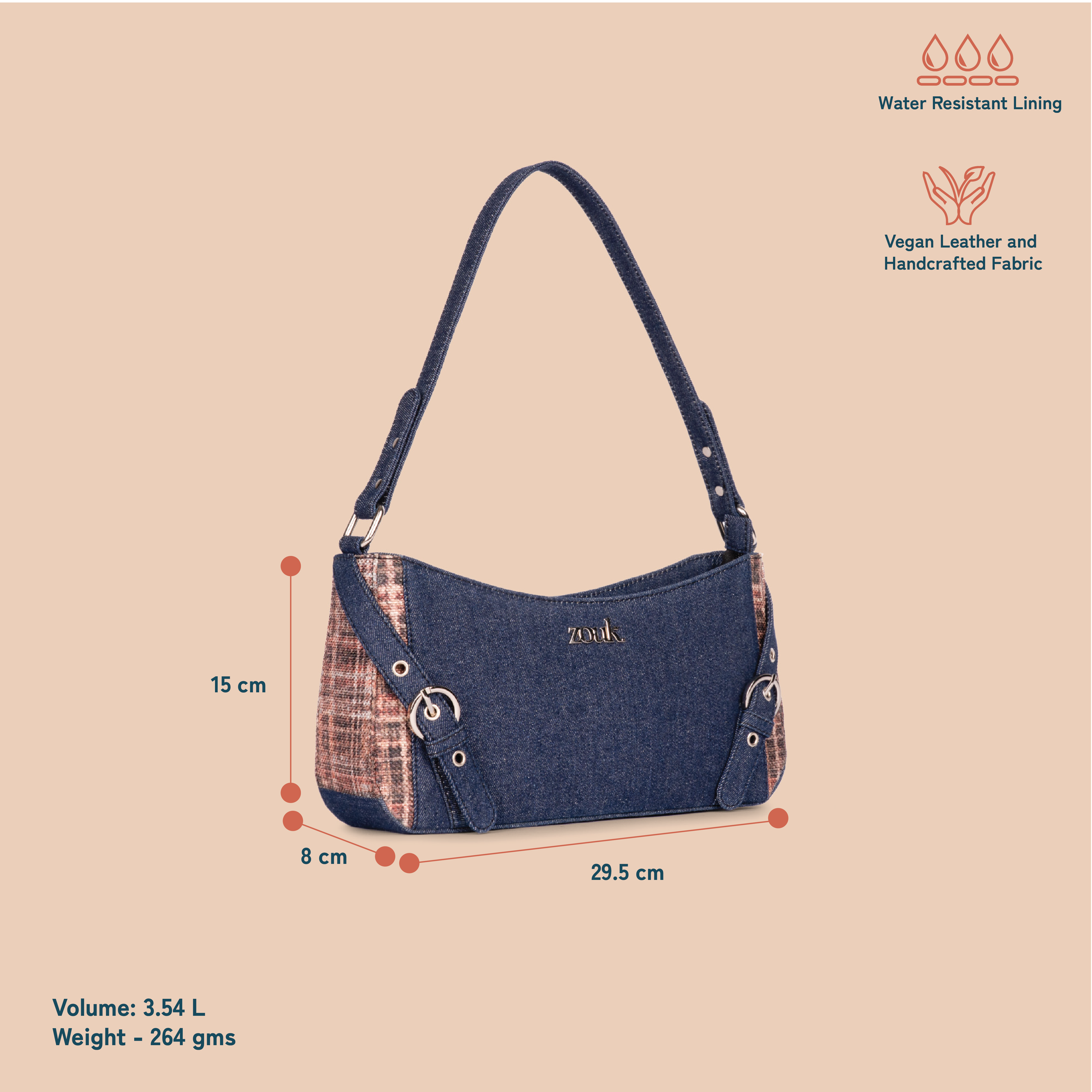 Lyra Baguette - Cashmere Noir (Copper)