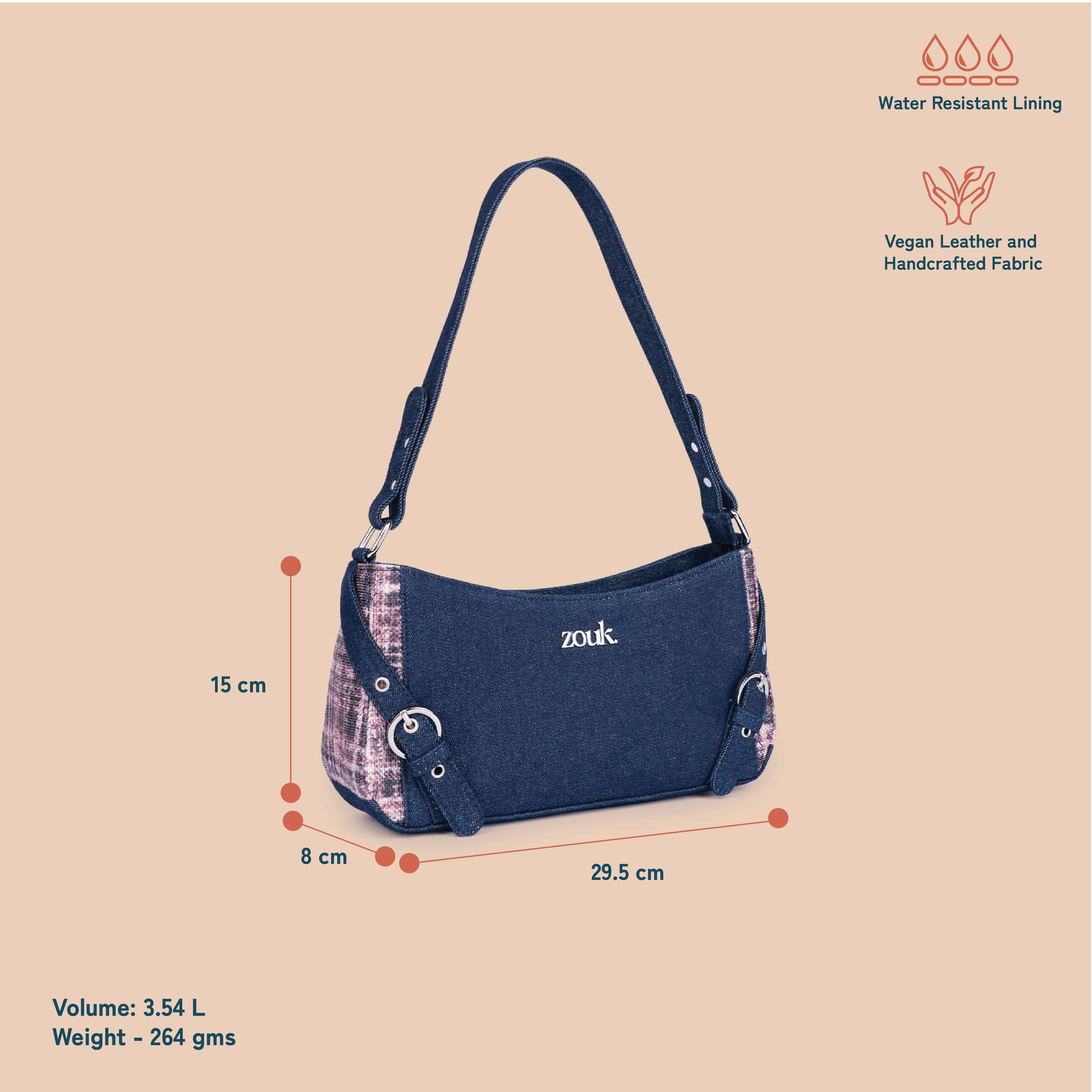 Lyra Baguette - Cashmere Noir (Pink)