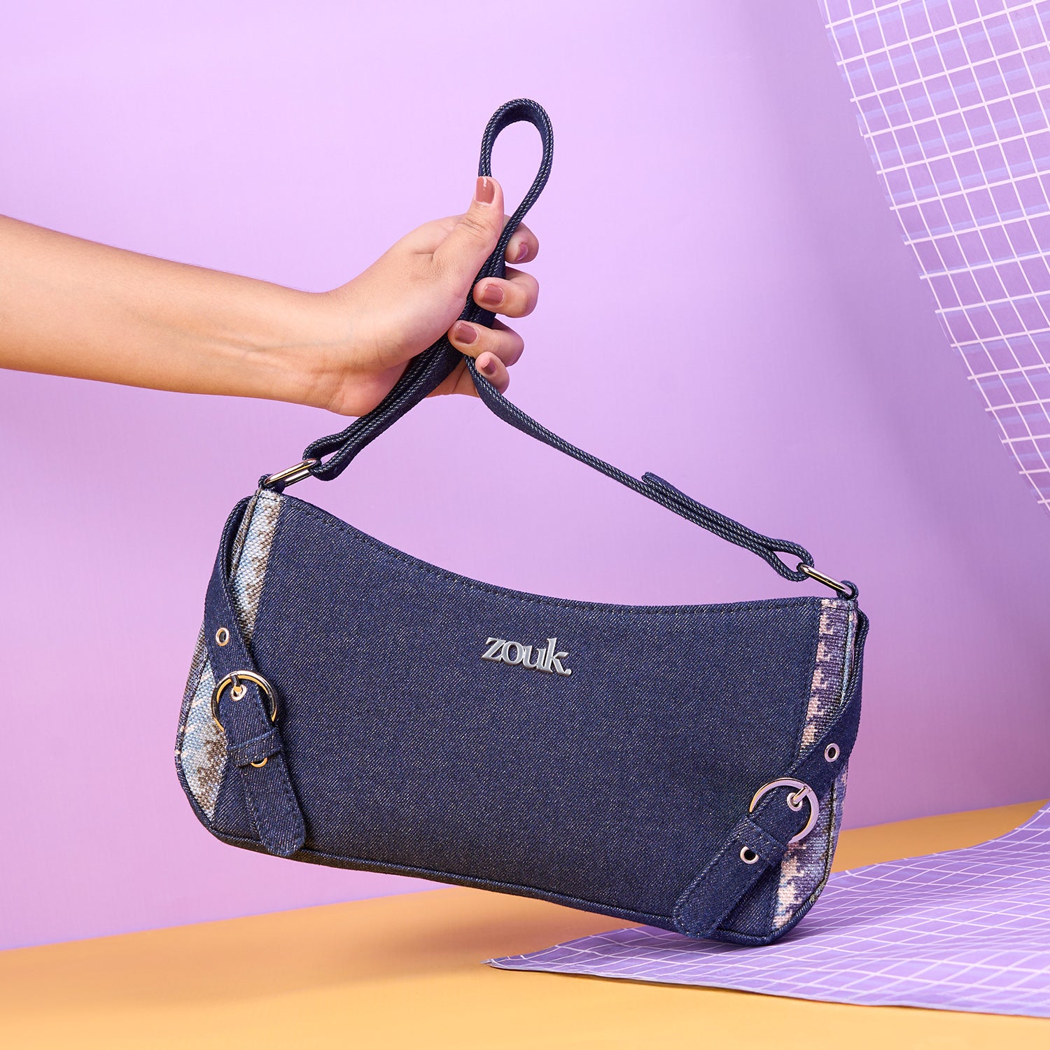 ZIP-Lyra Baguette - Bombay Houndstooth