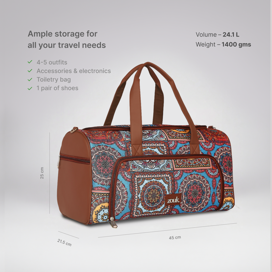 Multicolor Mandala Print Weekender Duffel Bag