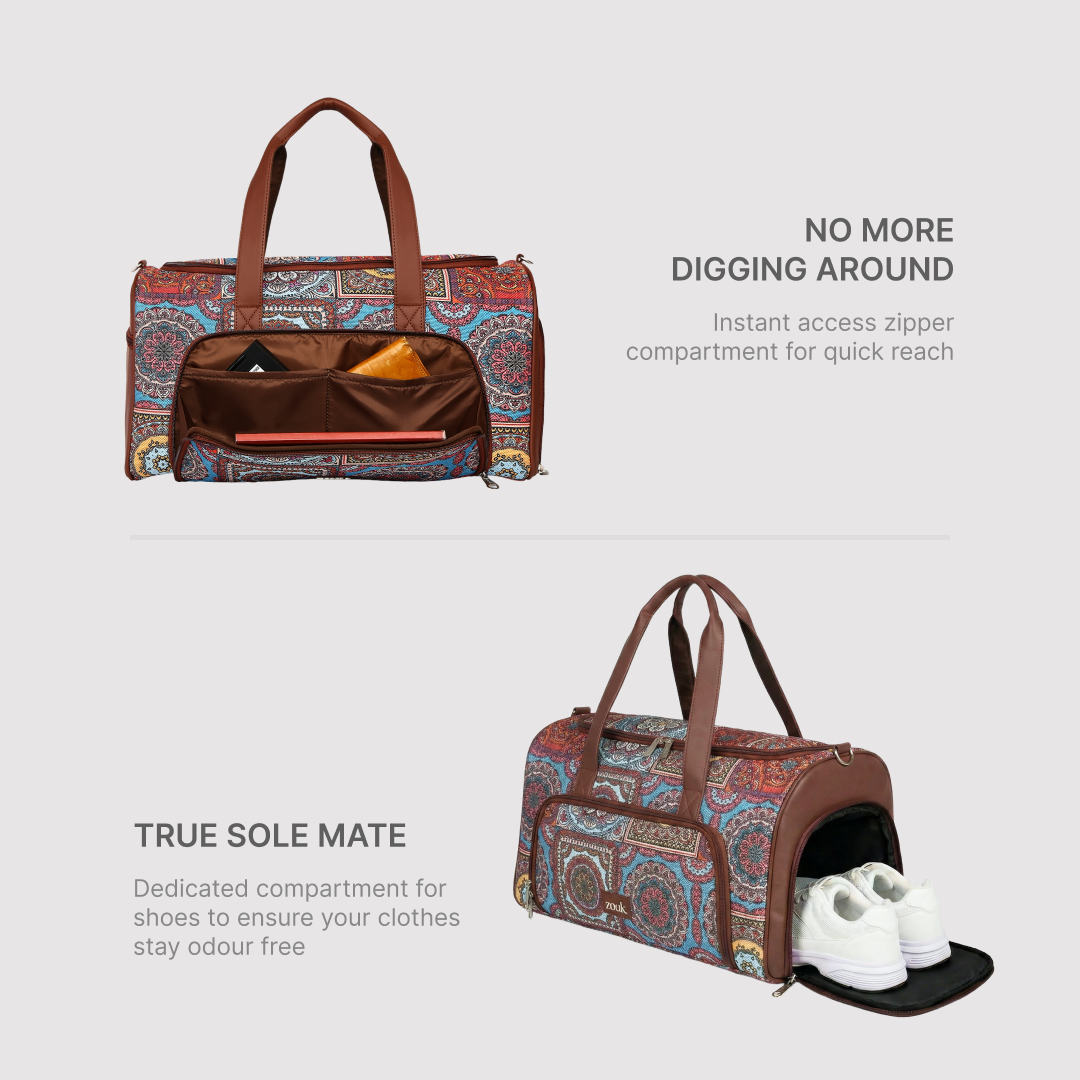 Multicolor Mandala Print Weekender Duffel Bag