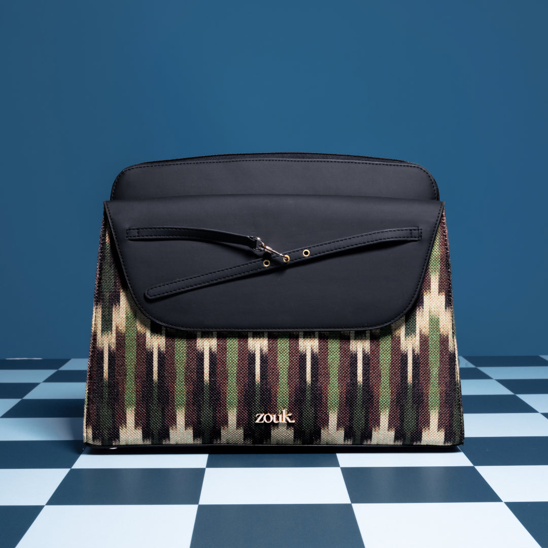 Cuttack Stripes Maven Office Handbag (Black)