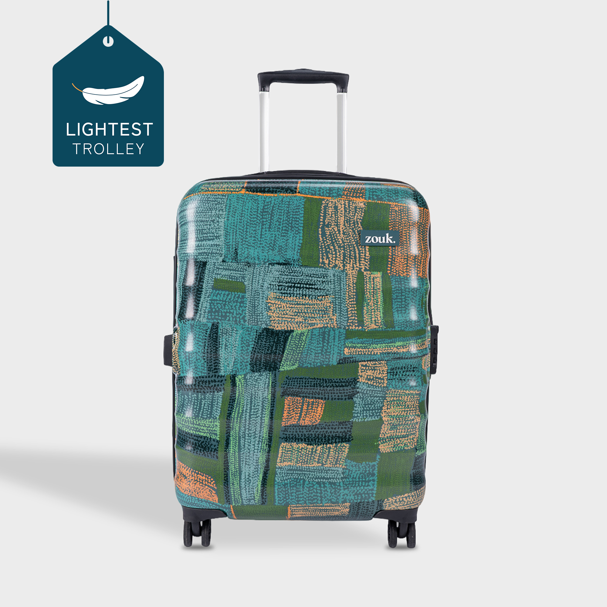 ZIP-Indus Lattice Green Amorah Trolley Bag