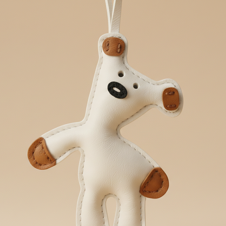 Teddy Bag Charm - White