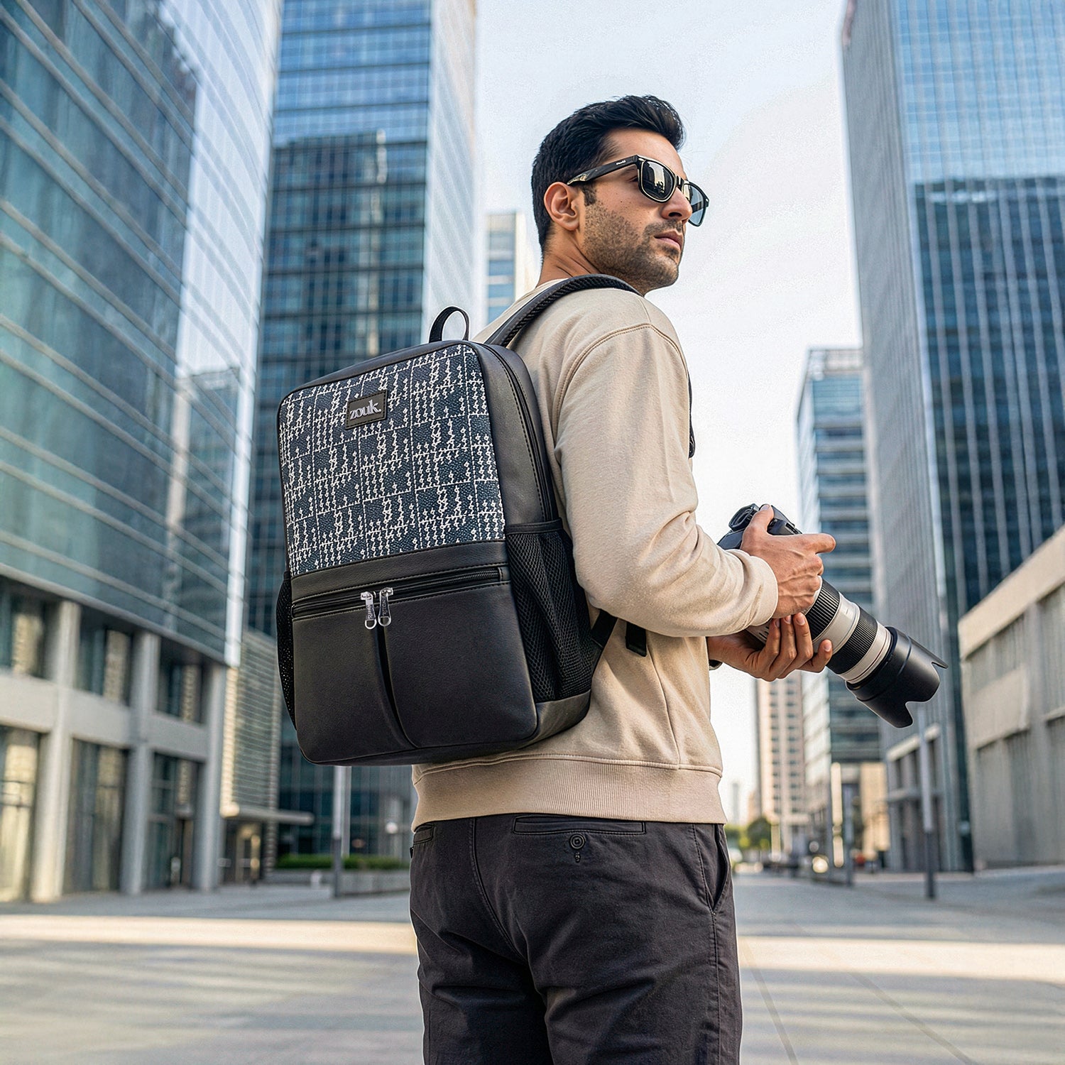 Madras Monochrome Men's Office Backpack