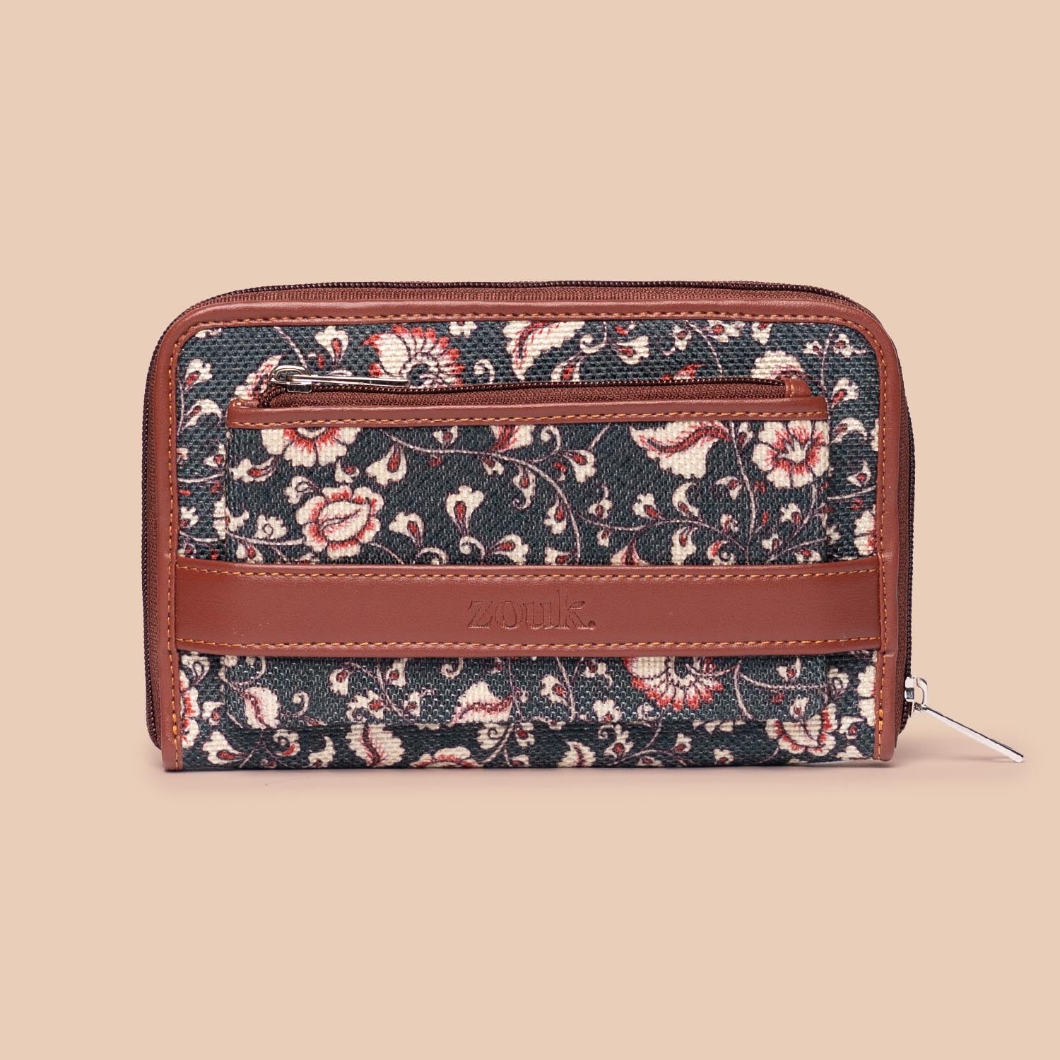 Chittoor Blue Kalamkari Classic Zipper Wallet