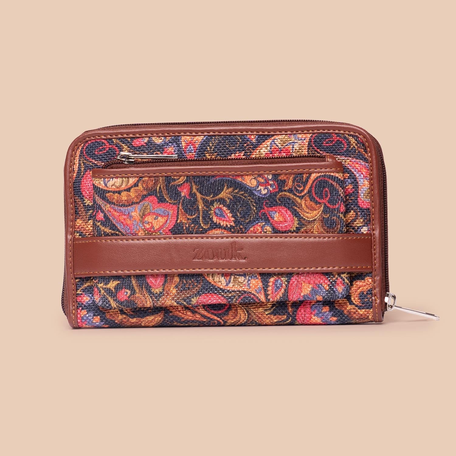 Bidri Kaiser & Paisley Print - SAK Satchel & Classic Zipper Wallet Combo