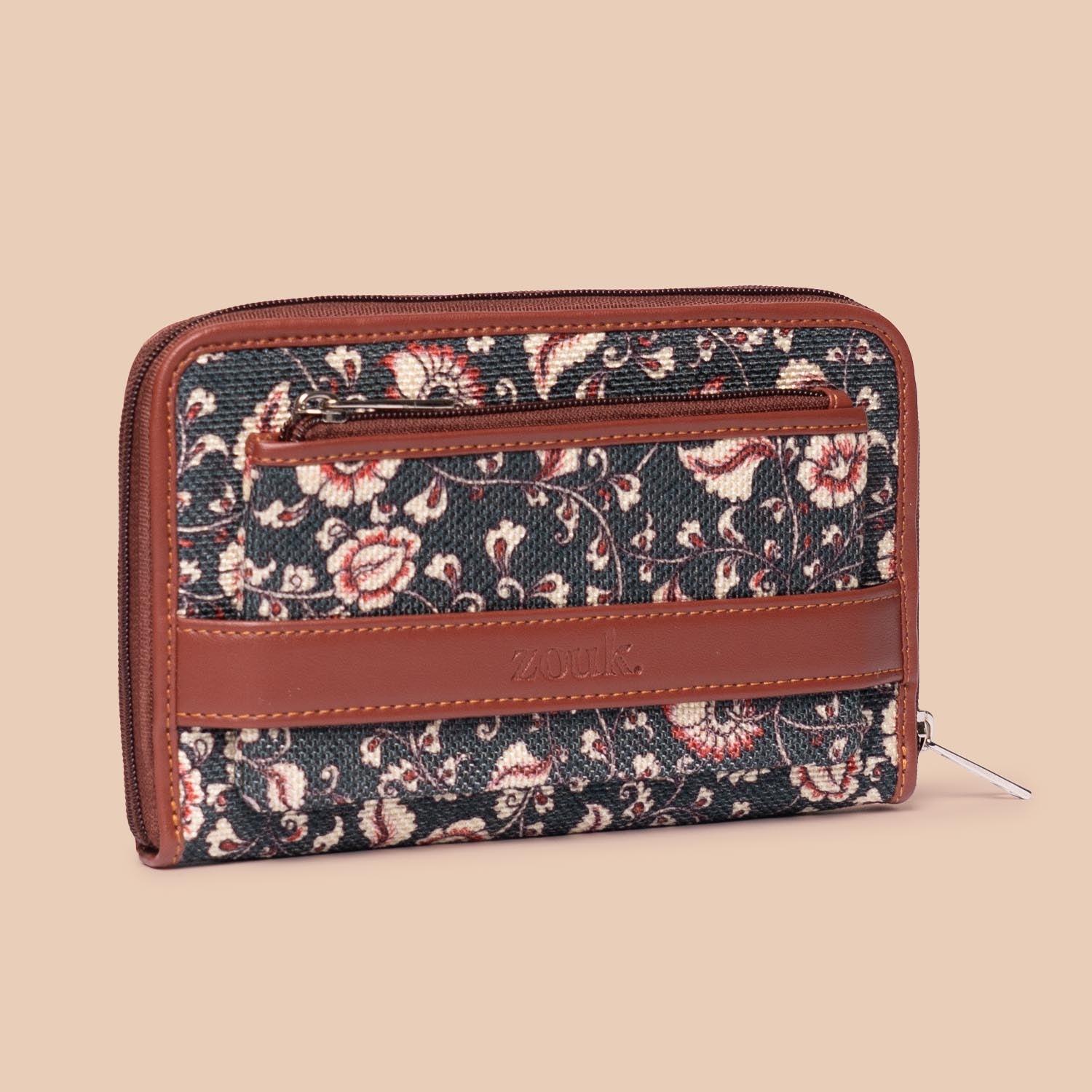 Chittoor Blue Kalamkari Classic Zipper Wallet