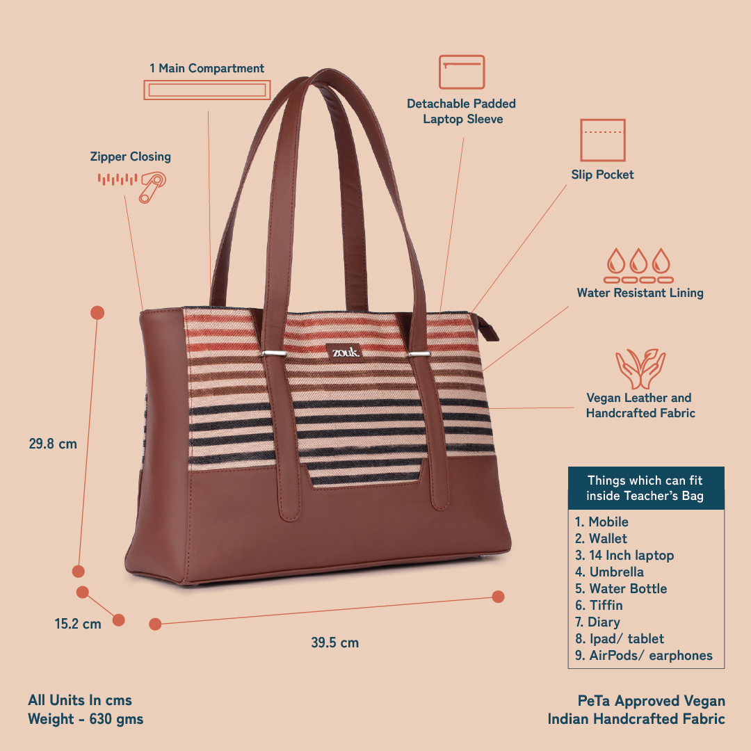 Zouk Qutub Stripes Maya Multitasker Tote Bag