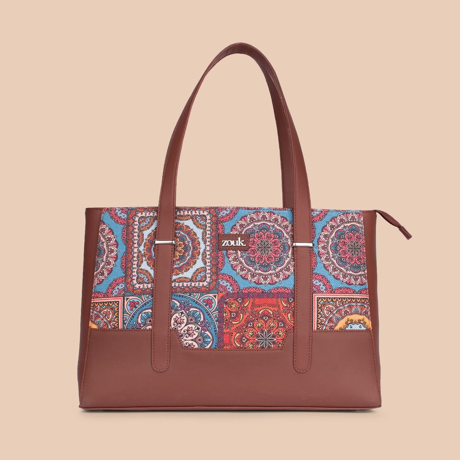Zouk Multicolor Mandala Print Maya Multitasker Tote Bag