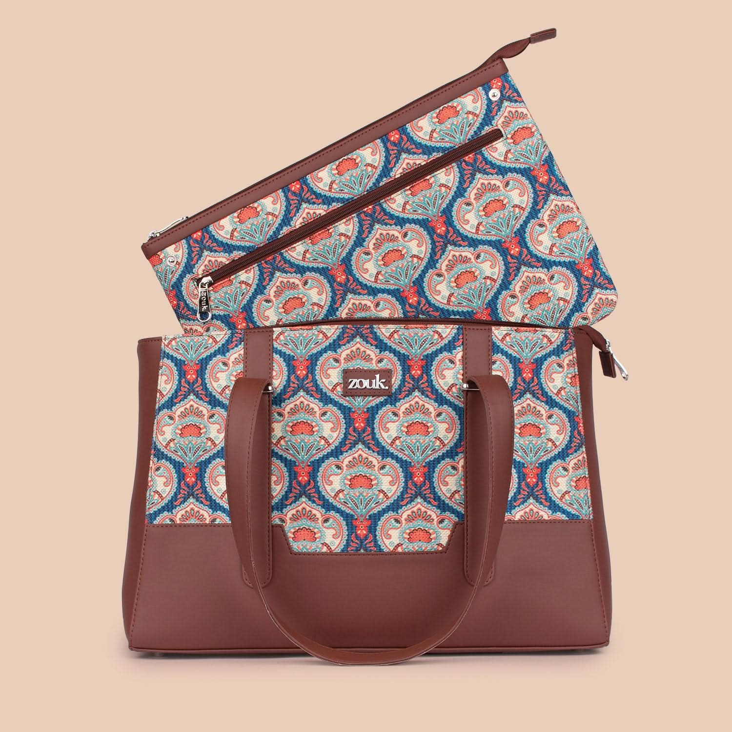 Zouk Kovil Blue Maya Multitasker Tote Bag