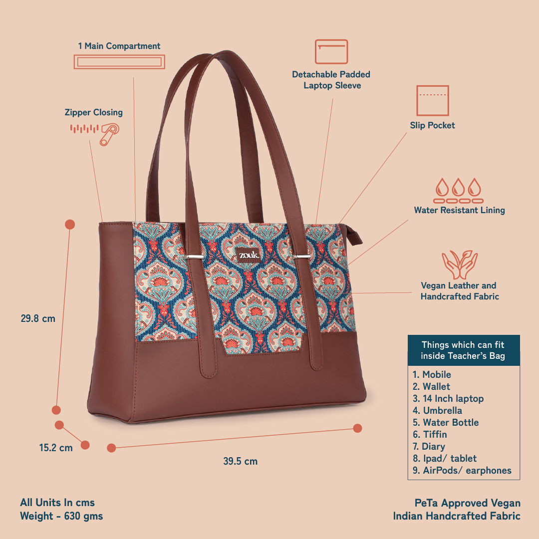 Zouk Kovil Blue Maya Multitasker Tote Bag