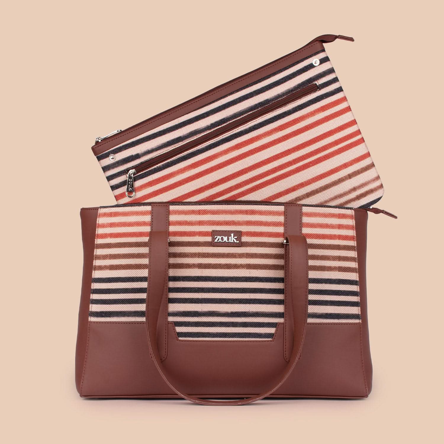 Zouk Qutub Stripes Maya Multitasker Tote Bag